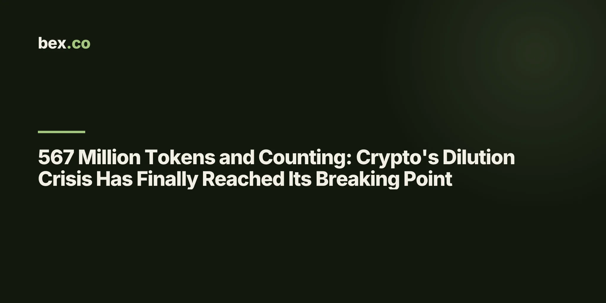 567 Million Tokens and Counting: Crypto's Dilution Crisis Has Finally Reached Its Breaking Point