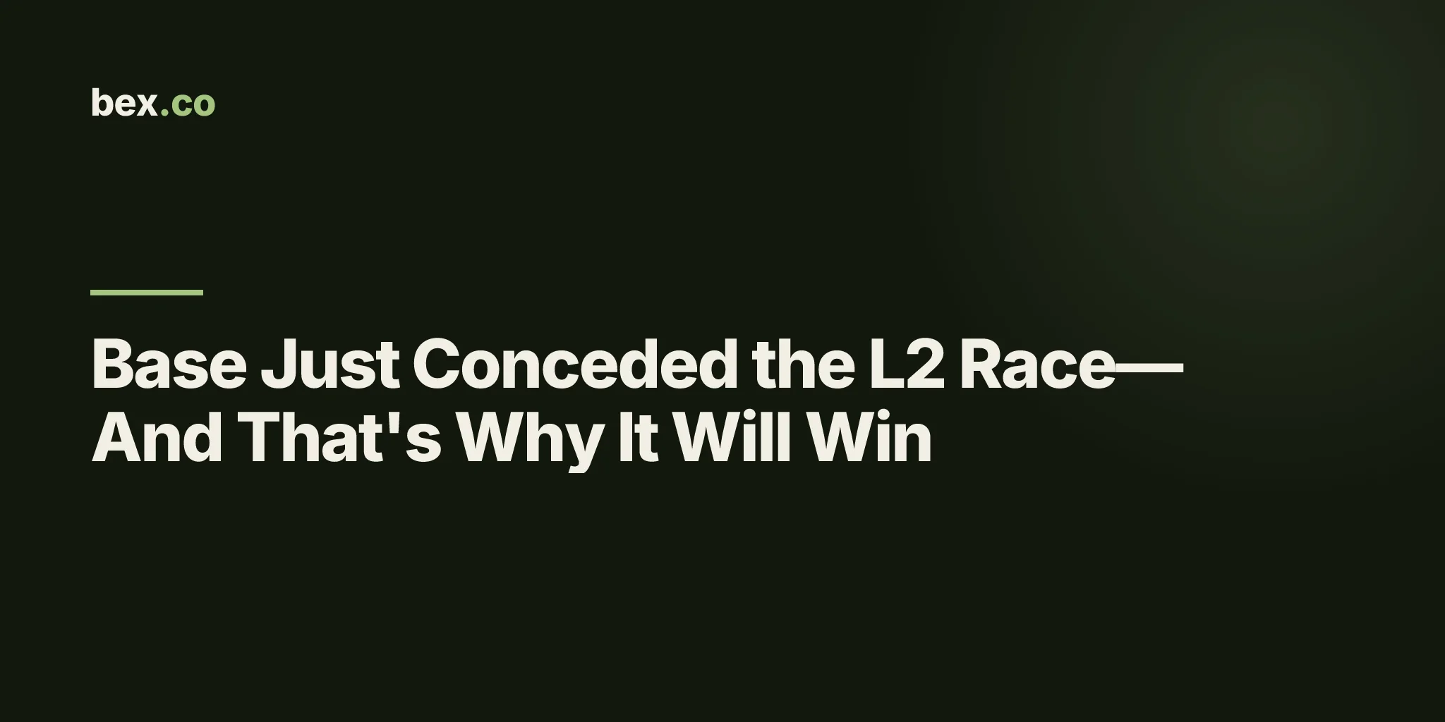Base Just Conceded the L2 Race—And That's Why It Will Win