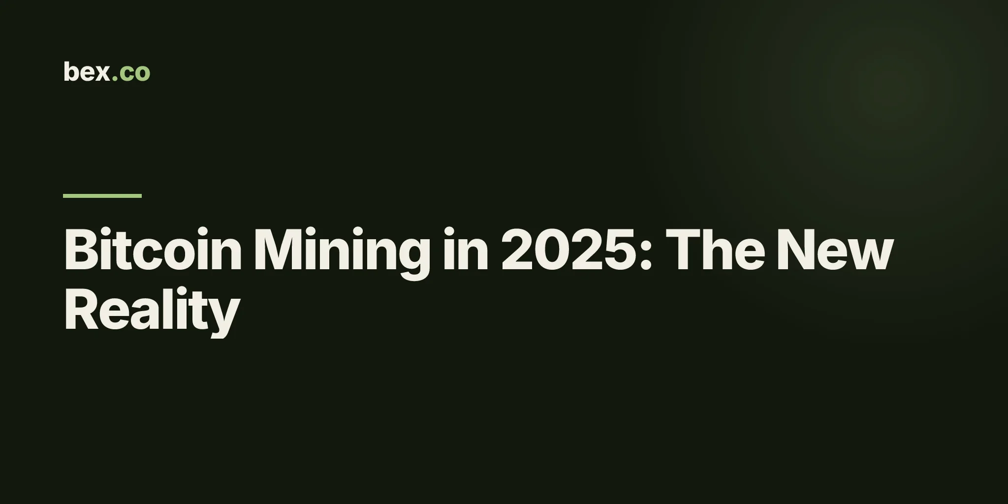 Bitcoin Mining in 2025: The New Reality