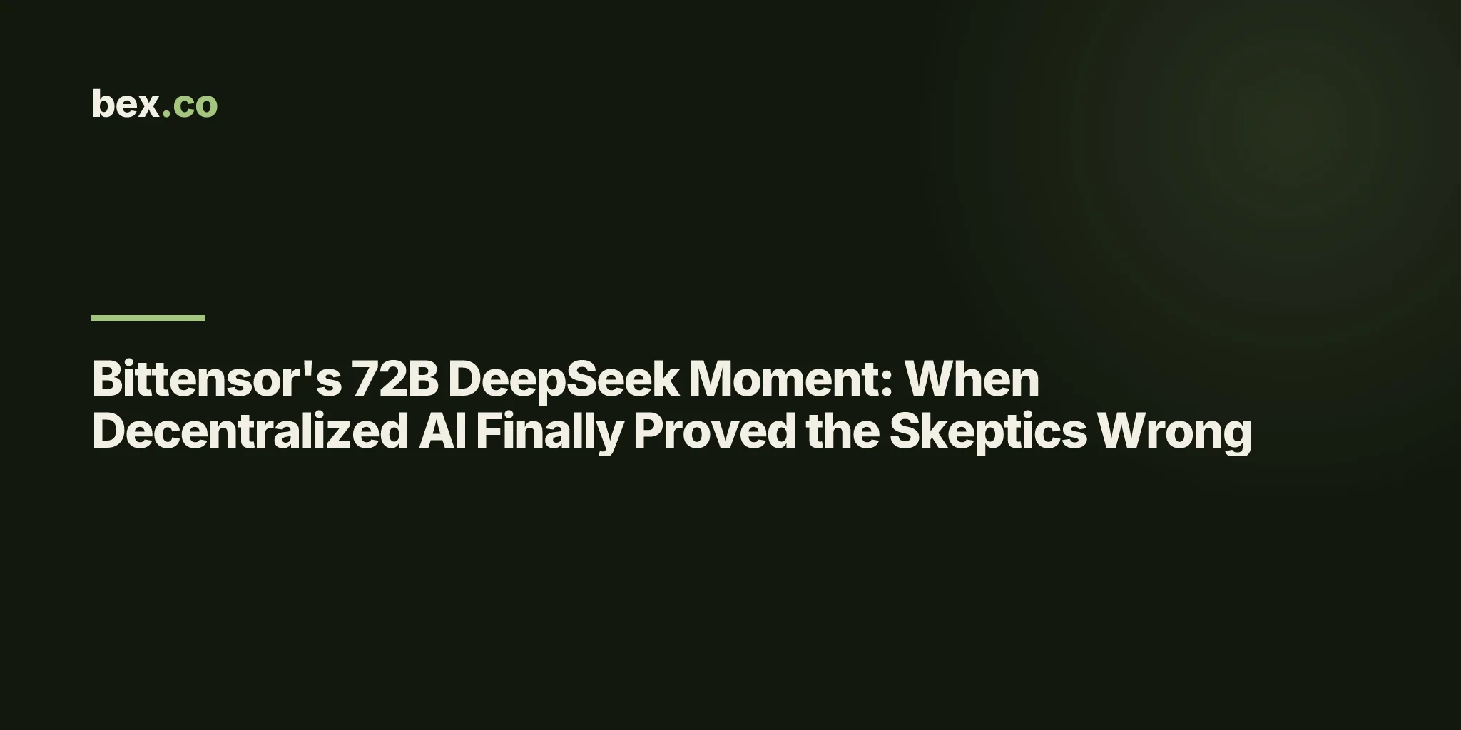 Bittensor's 72B DeepSeek Moment: When Decentralized AI Finally Proved the Skeptics Wrong