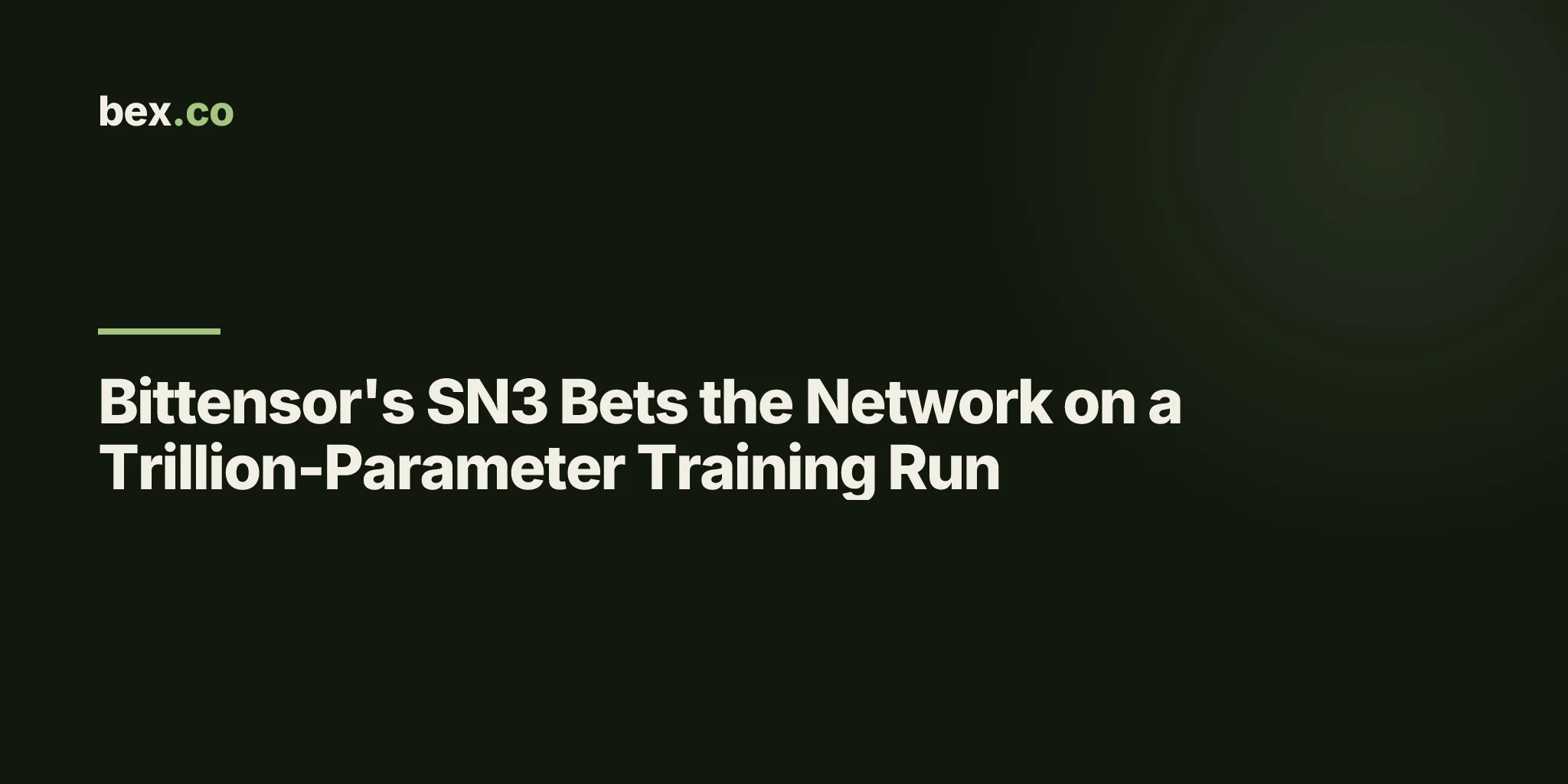 Bittensor's SN3 Bets the Network on a Trillion-Parameter Training Run