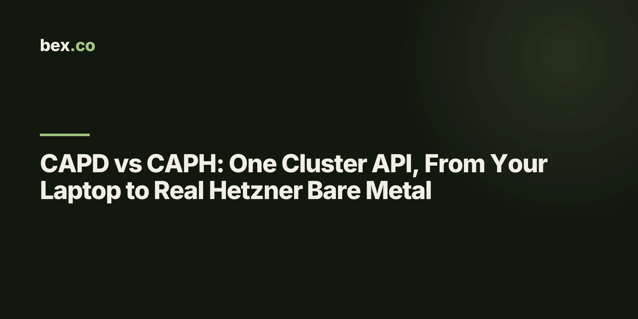 CAPD vs CAPH: One Cluster API, From Your Laptop to Real Hetzner Bare Metal