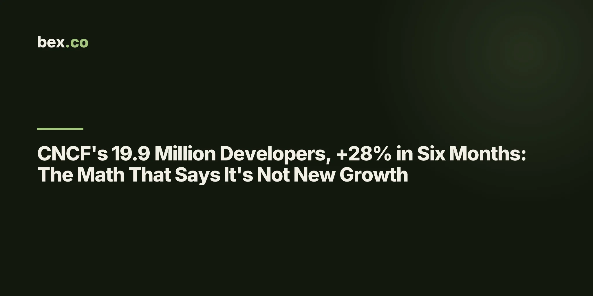 CNCF's 19.9 Million Developers, +28% in Six Months: The Math That Says It's Not New Growth
