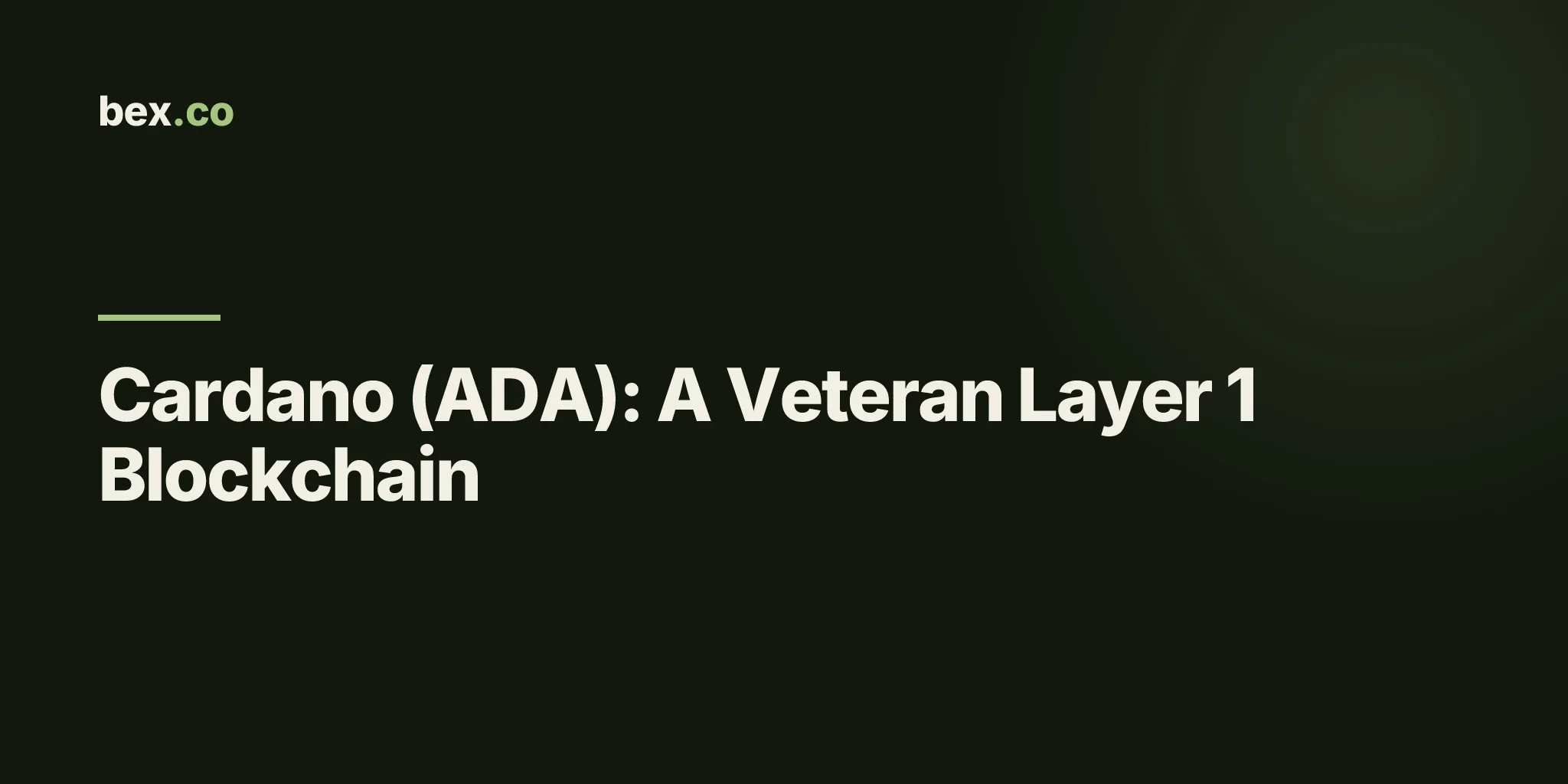 Cardano (ADA): A Veteran Layer 1 Blockchain