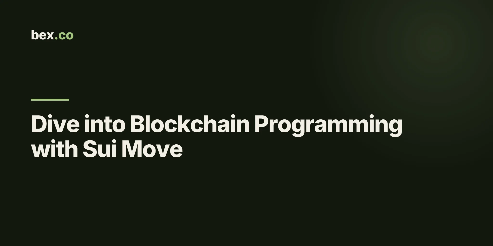 Dive into Blockchain Programming with Sui Move