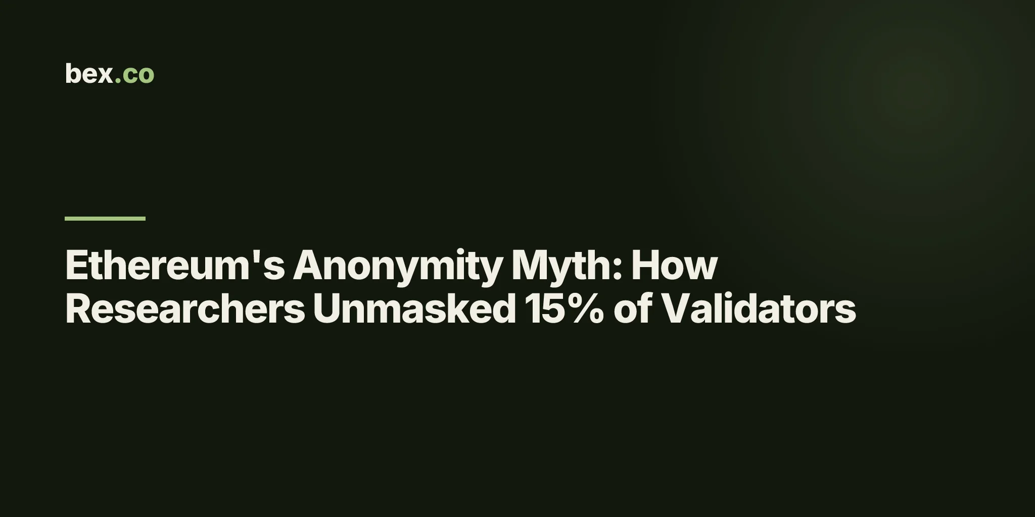 Ethereum's Anonymity Myth: How Researchers Unmasked 15% of Validators