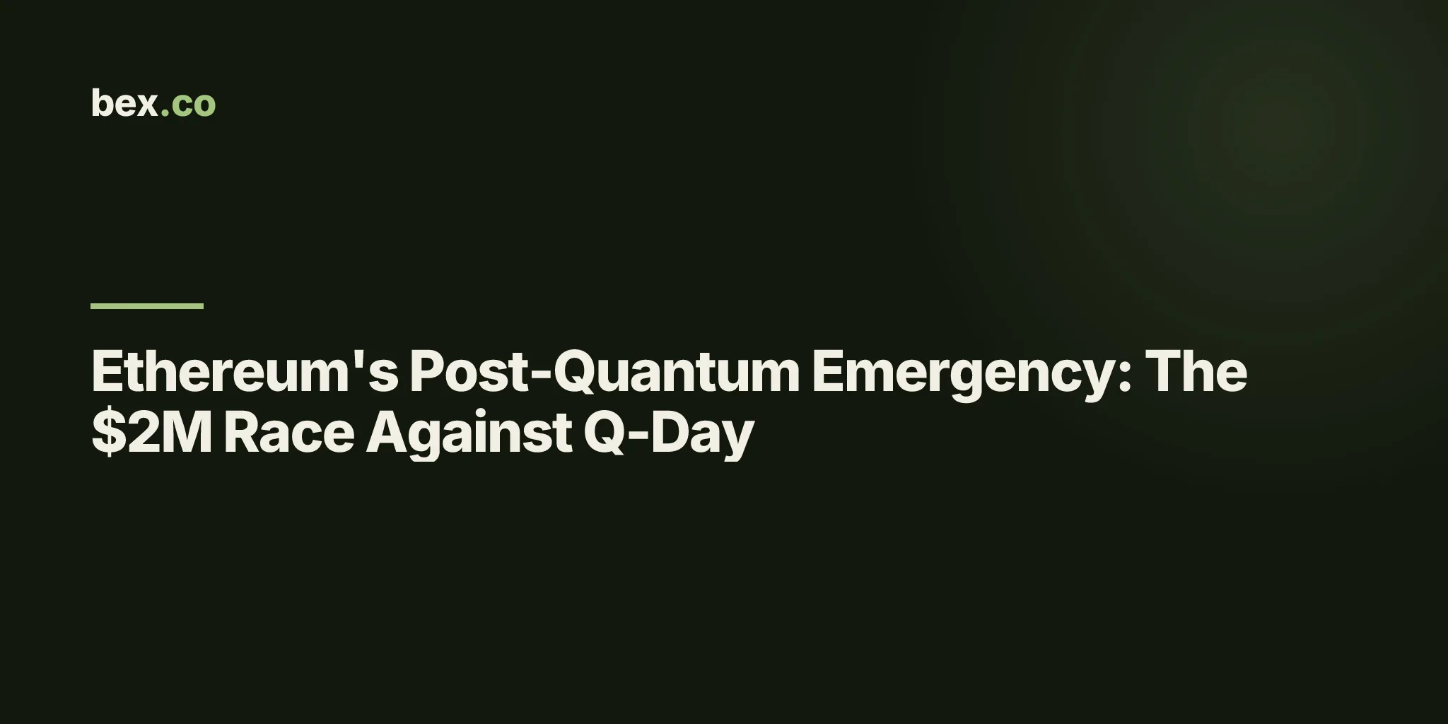 Ethereum's Post-Quantum Emergency: The $2M Race Against Q-Day