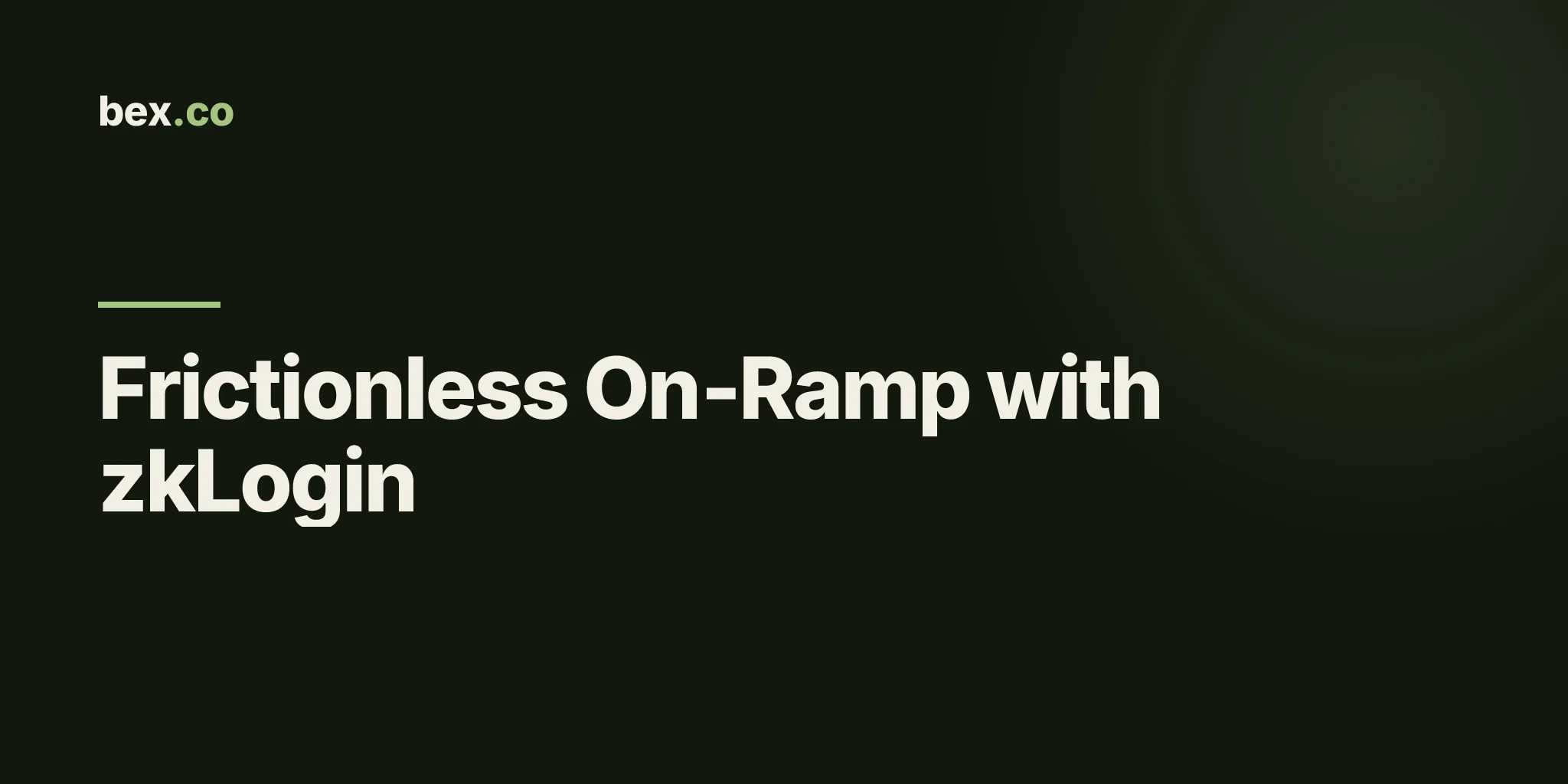 Frictionless On‑Ramp with zkLogin