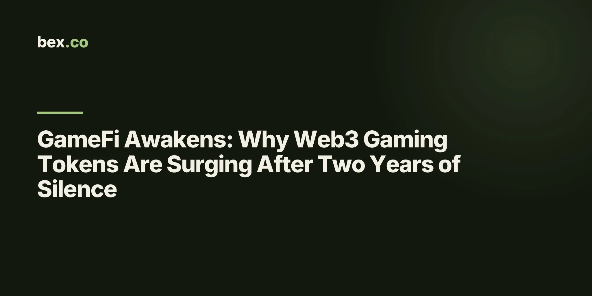 GameFi Awakens: Why Web3 Gaming Tokens Are Surging After Two Years of Silence