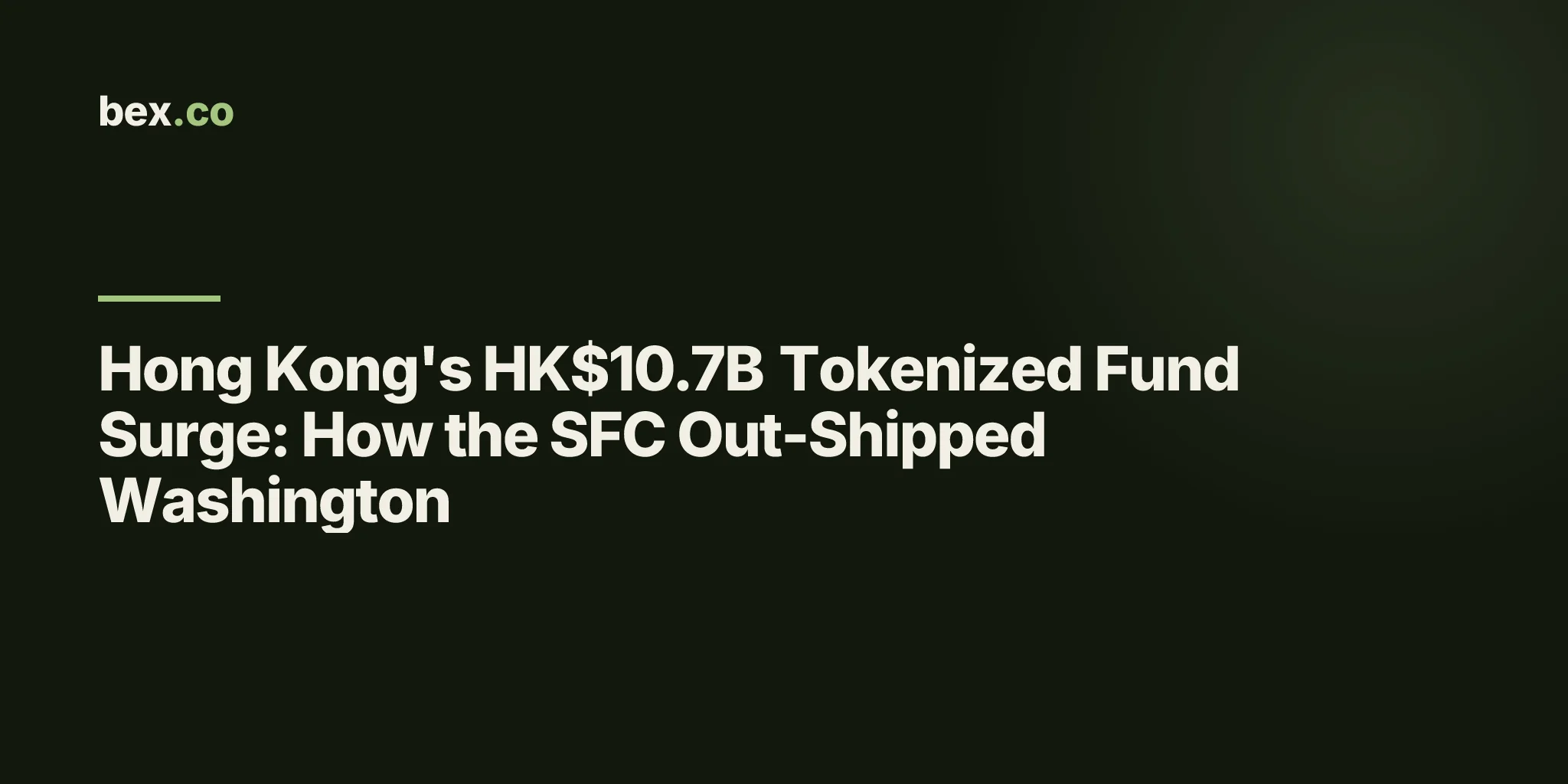 Hong Kong's HK$10.7B Tokenized Fund Surge: How the SFC Out-Shipped Washington