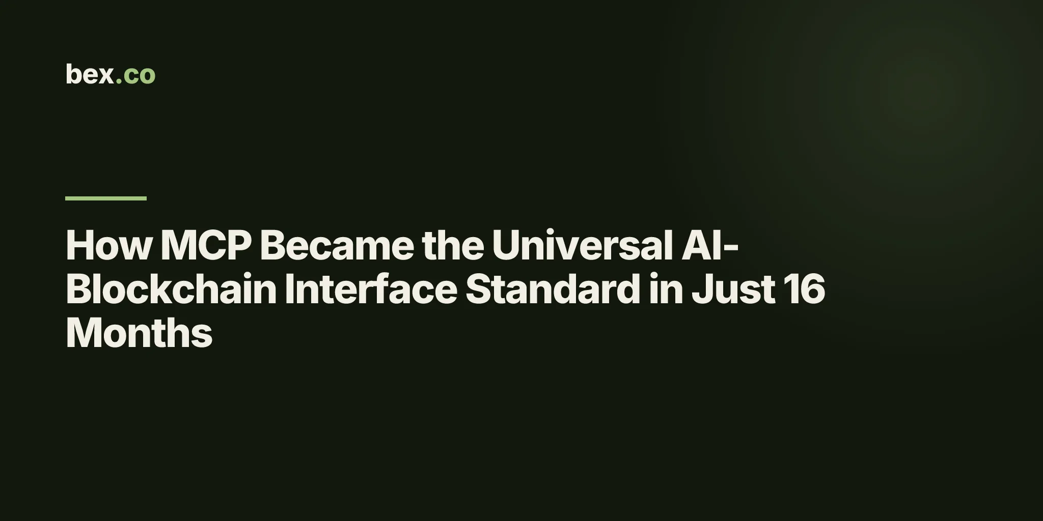 How MCP Became the Universal AI-Blockchain Interface Standard in Just 16 Months