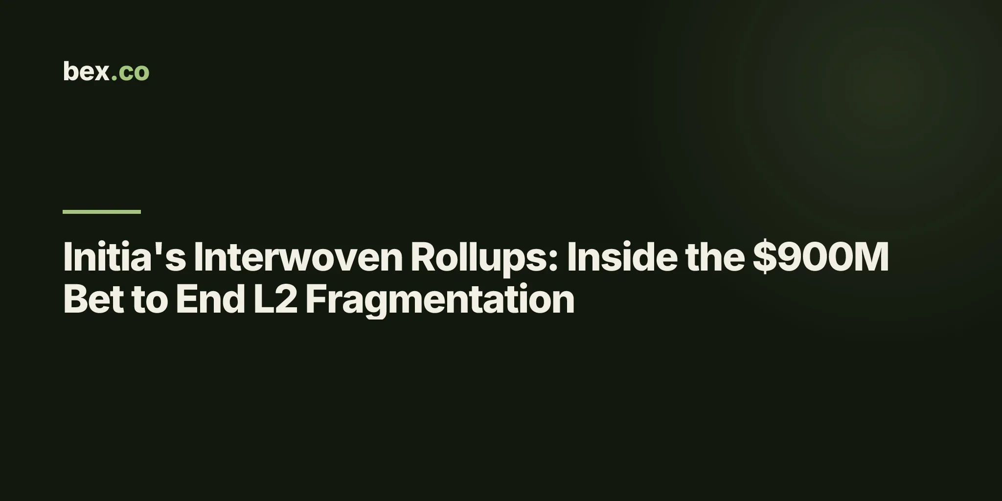 Initia's Interwoven Rollups: Inside the $900M Bet to End L2 Fragmentation
