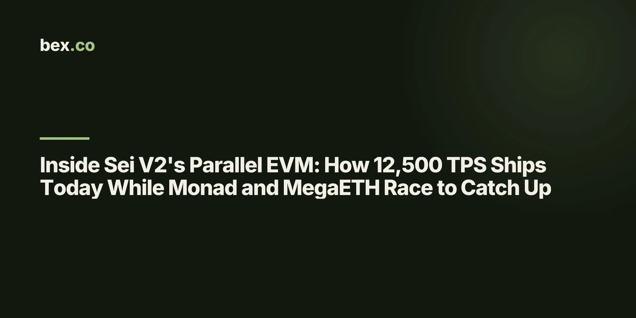 Inside Sei V2's Parallel EVM: How 12,500 TPS Ships Today While Monad and MegaETH Race to Catch Up