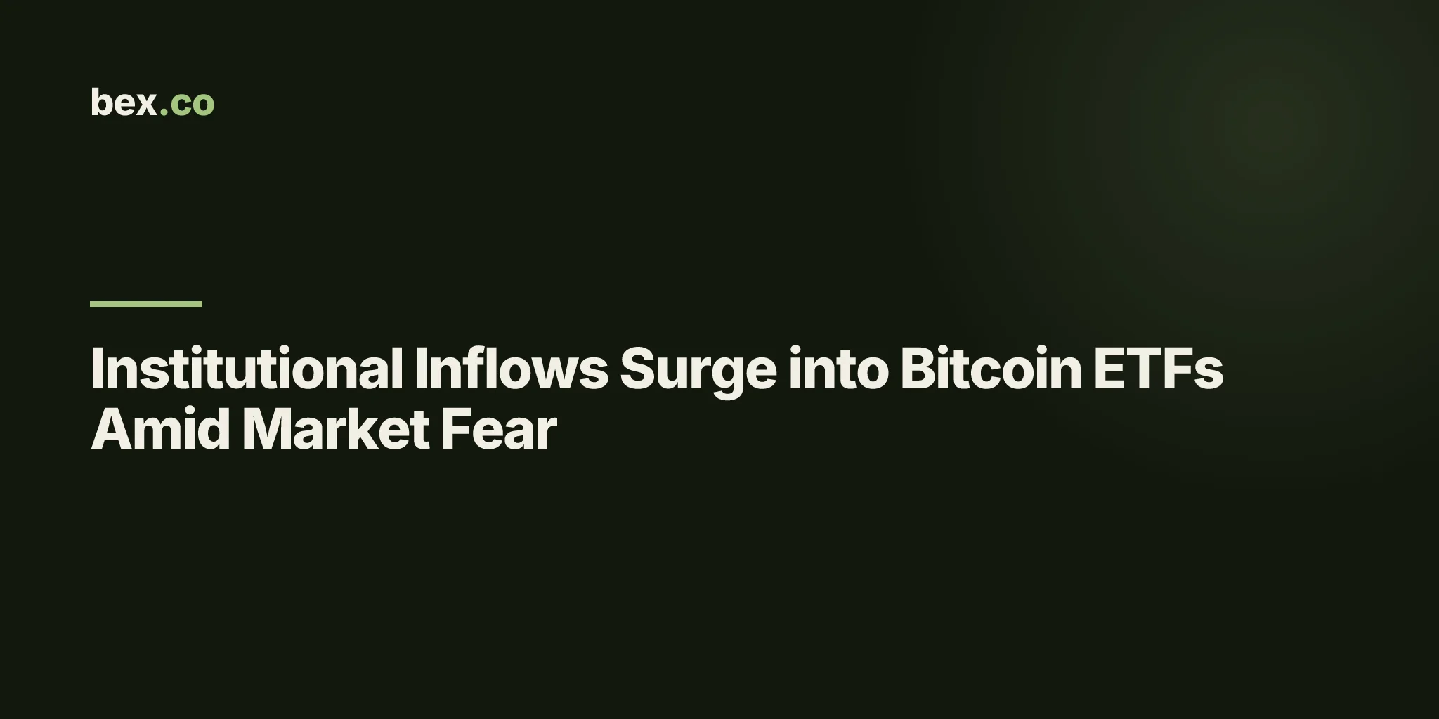 Institutional Inflows Surge into Bitcoin ETFs Amid Market Fear
