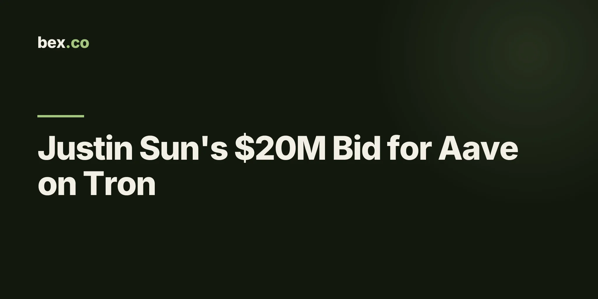 Justin Sun's $20M Bid for Aave on Tron