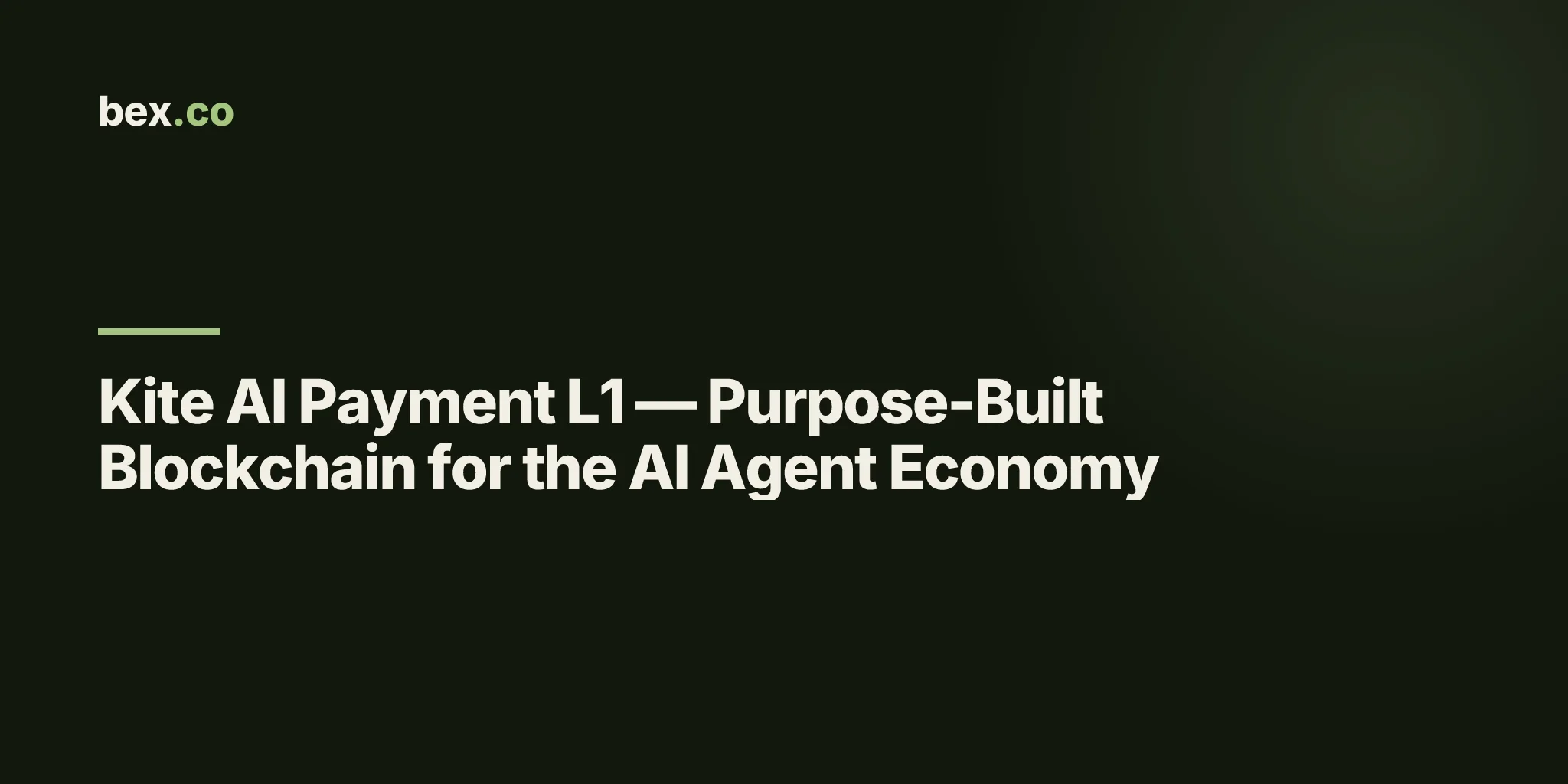 Kite AI Payment L1 — Purpose-Built Blockchain for the AI Agent Economy