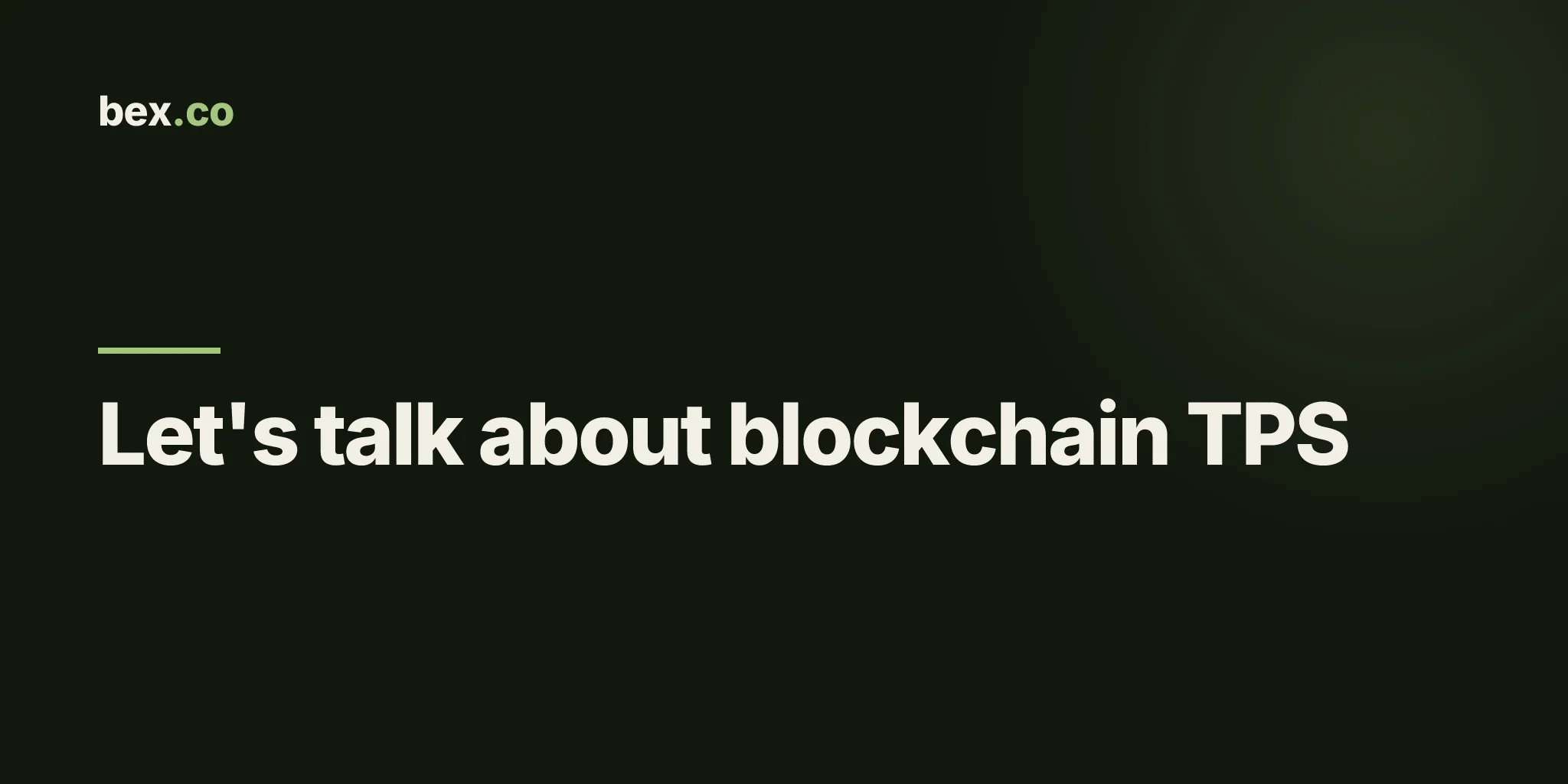 Let's talk about blockchain TPS