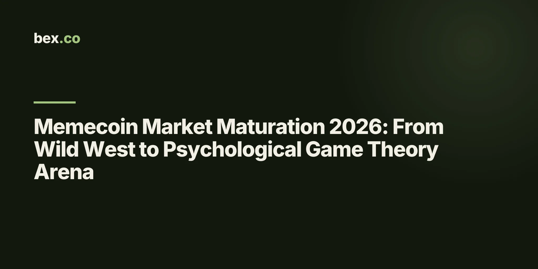 Memecoin Market Maturation 2026: From Wild West to Psychological Game Theory Arena