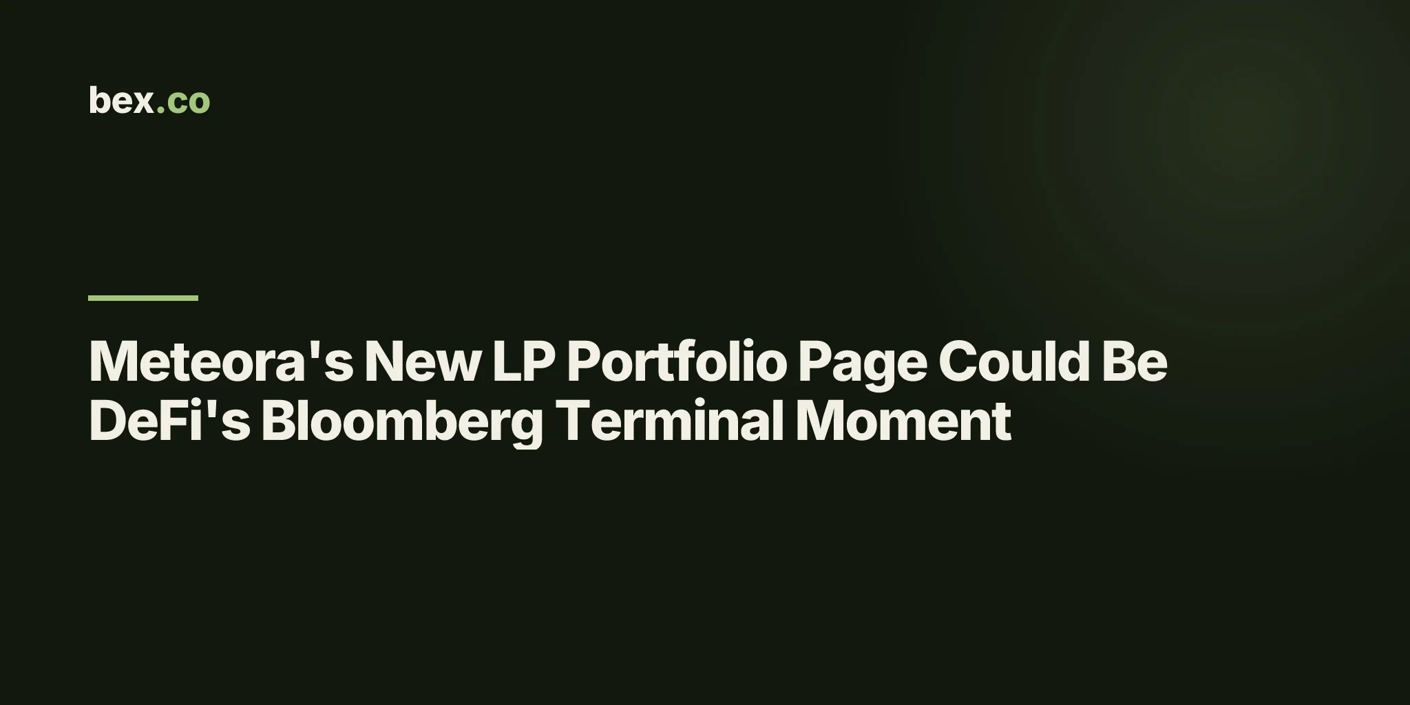 Meteora's New LP Portfolio Page Could Be DeFi's Bloomberg Terminal Moment