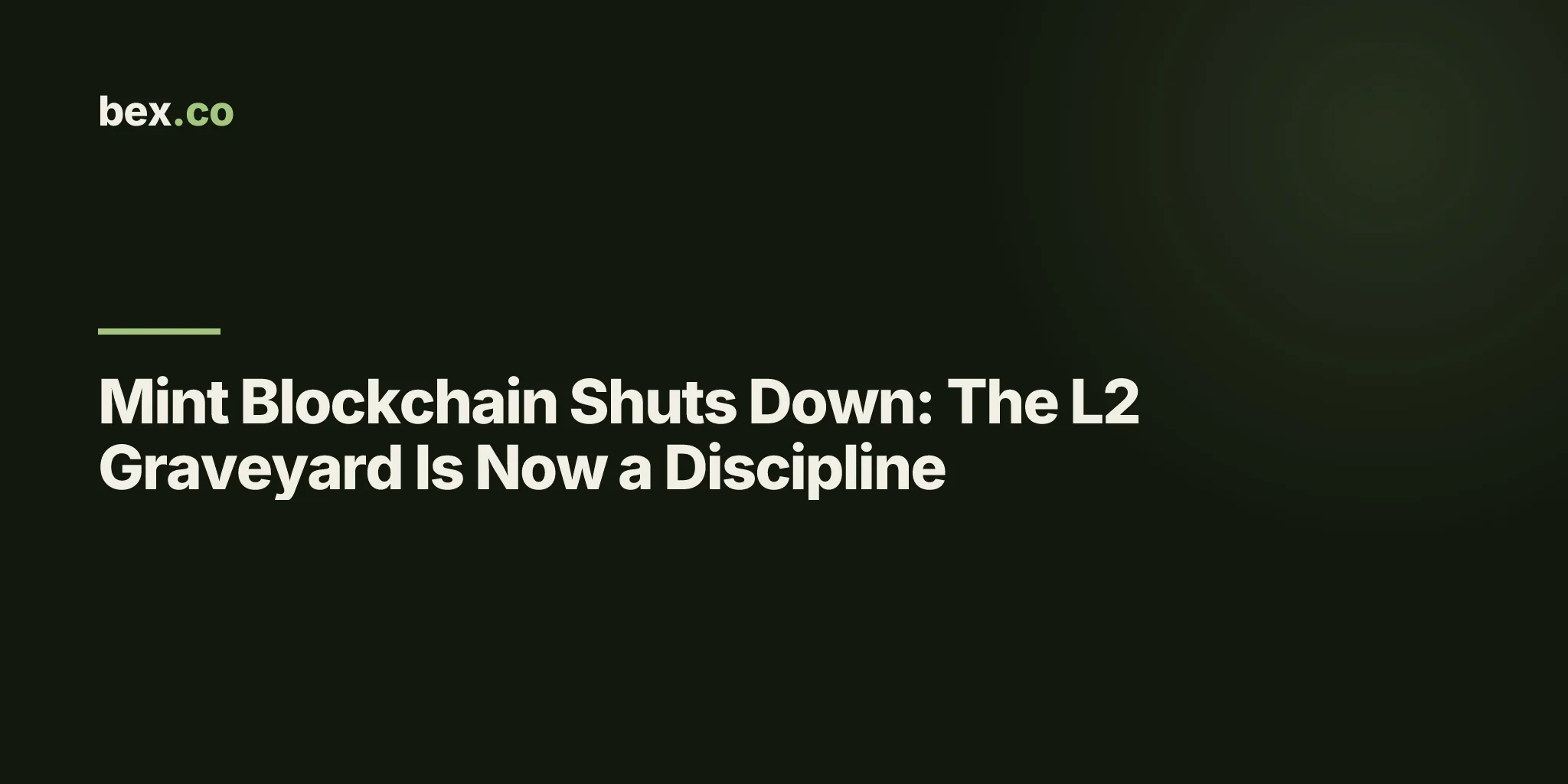 Mint Blockchain Shuts Down: The L2 Graveyard Is Now a Discipline