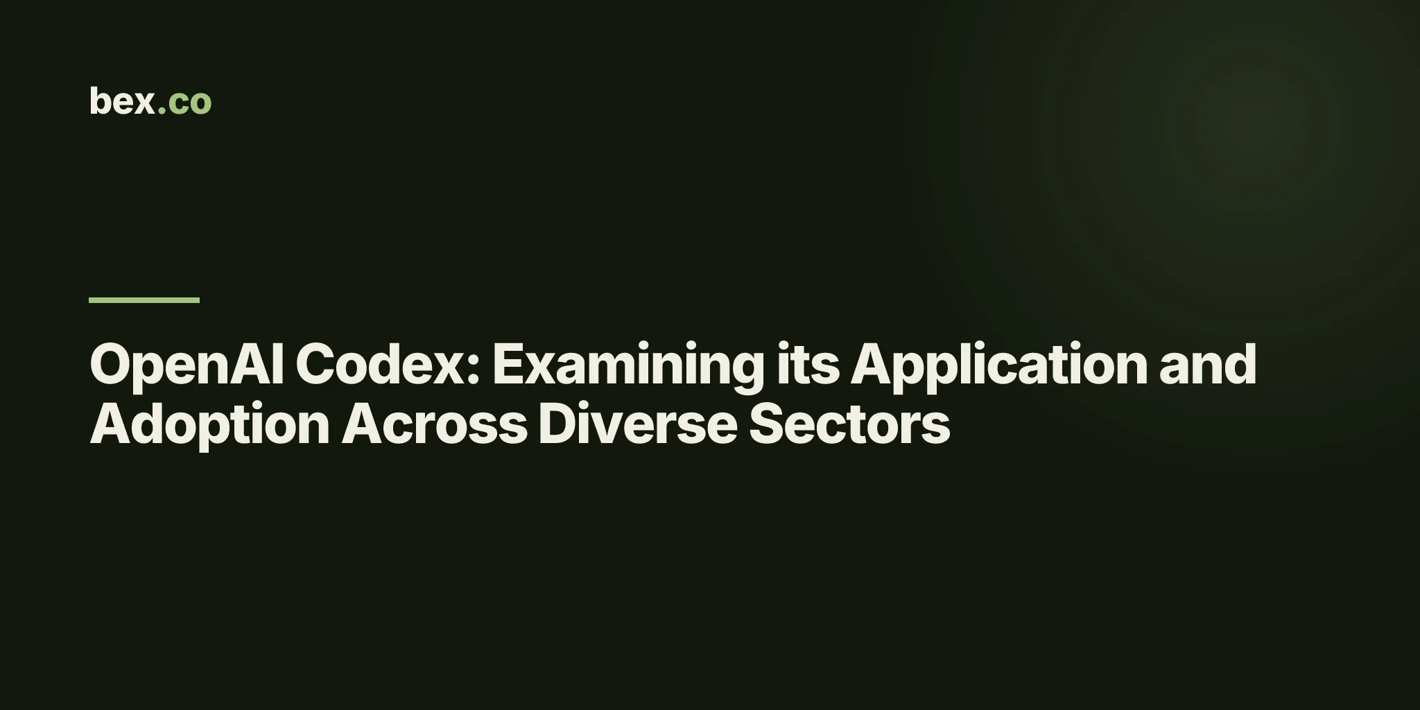 OpenAI Codex: Examining its Application and Adoption Across Diverse Sectors