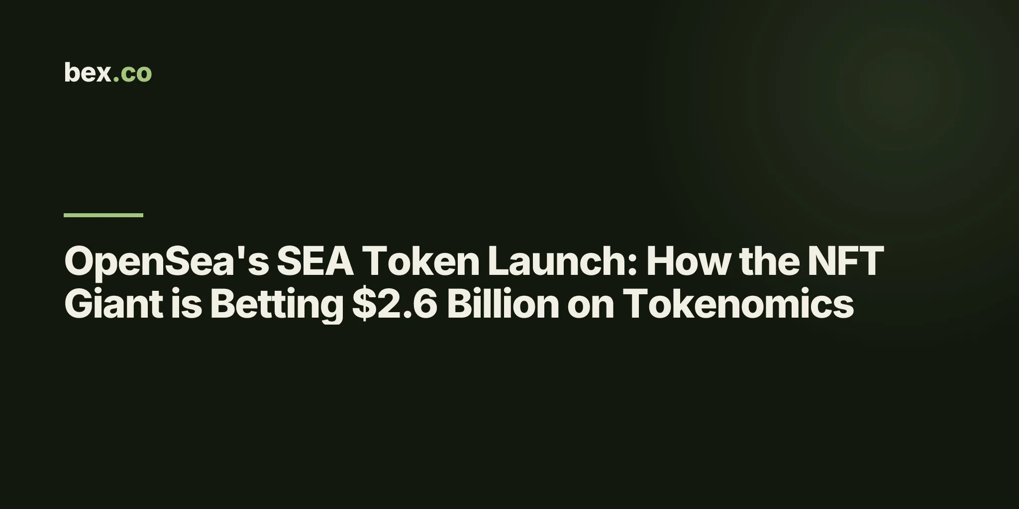 OpenSea's SEA Token Launch: How the NFT Giant is Betting $2.6 Billion on Tokenomics