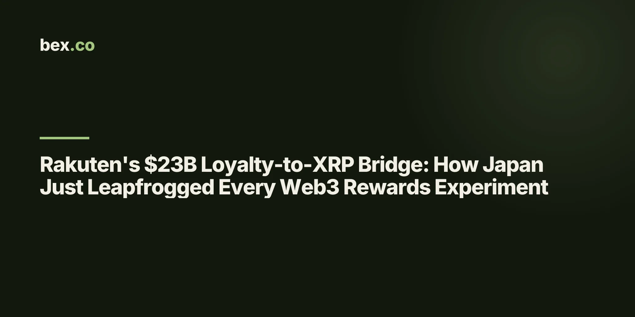 Rakuten's $23B Loyalty-to-XRP Bridge: How Japan Just Leapfrogged Every Web3 Rewards Experiment