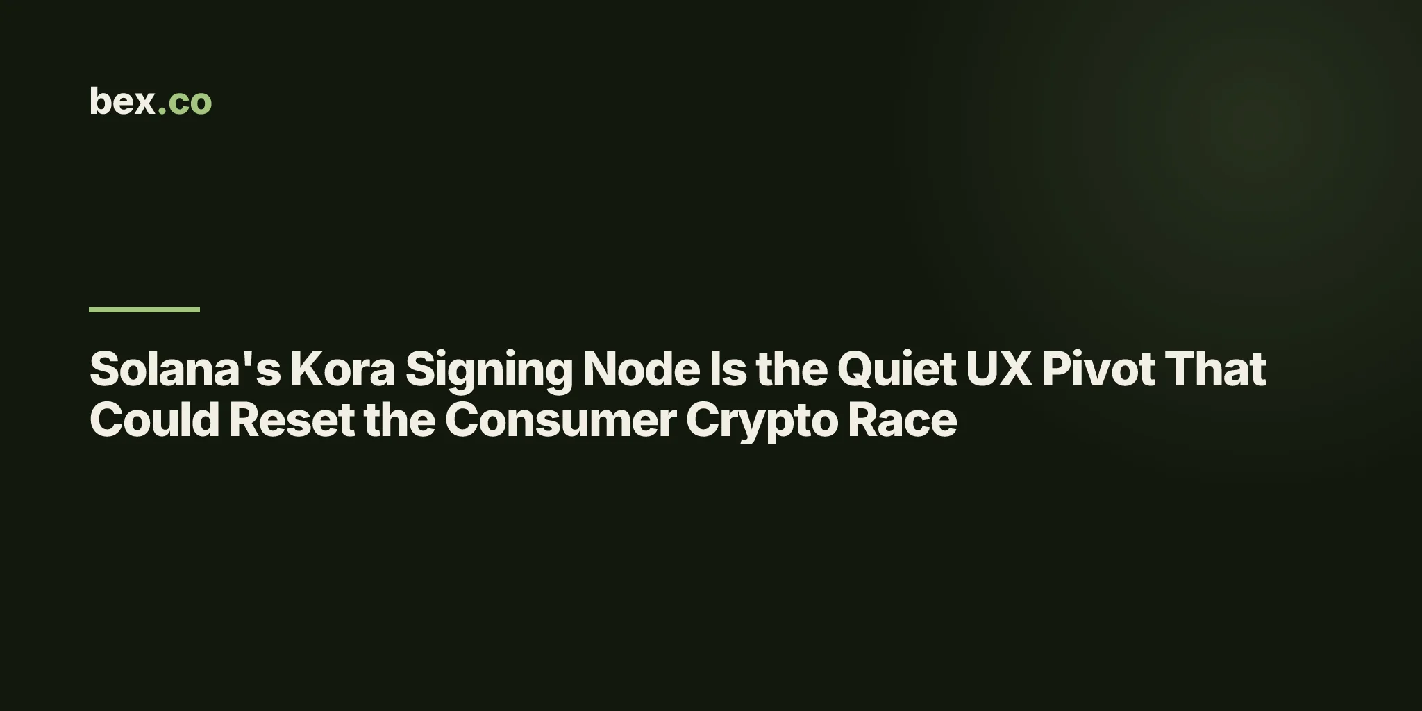 Solana's Kora Signing Node Is the Quiet UX Pivot That Could Reset the Consumer Crypto Race