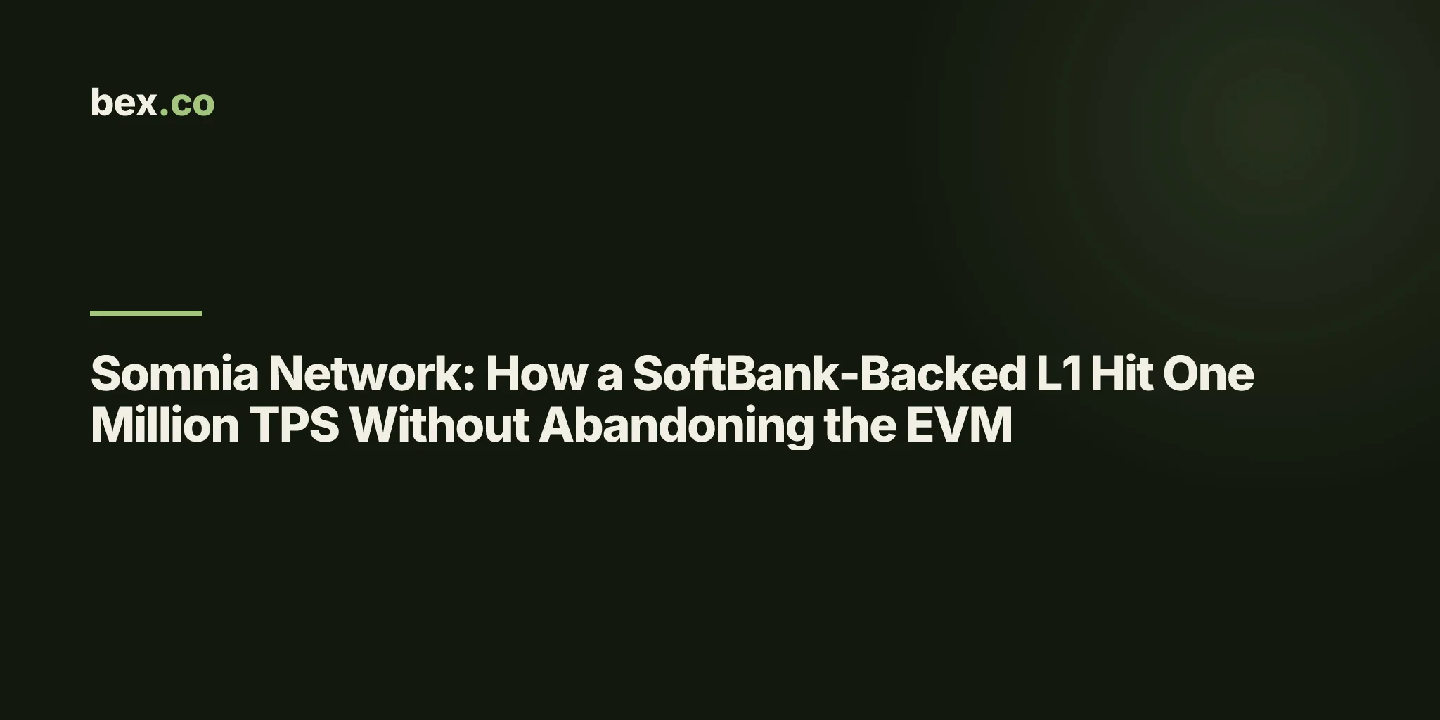 Somnia Network: How a SoftBank-Backed L1 Hit One Million TPS Without Abandoning the EVM