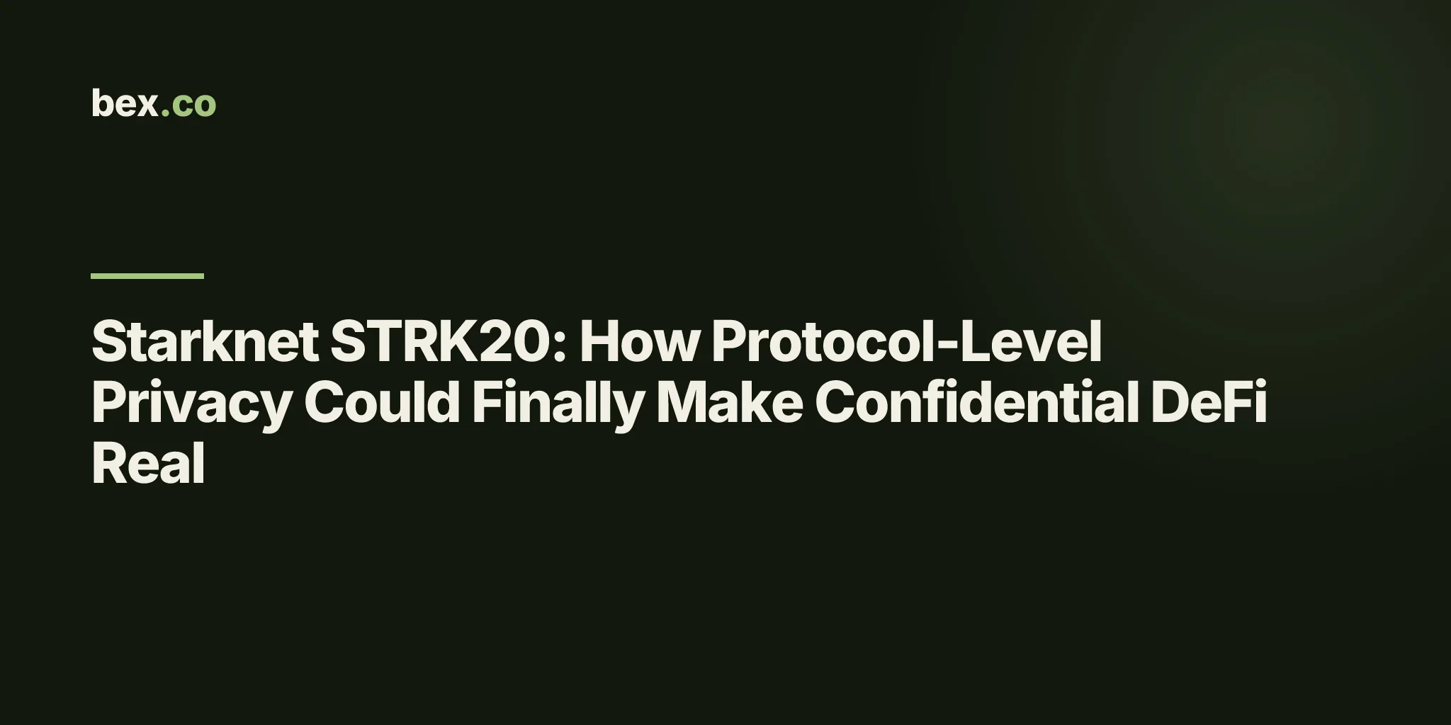 Starknet STRK20: How Protocol-Level Privacy Could Finally Make Confidential DeFi Real