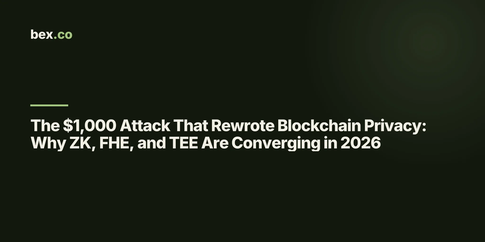 The $1,000 Attack That Rewrote Blockchain Privacy: Why ZK, FHE, and TEE Are Converging in 2026