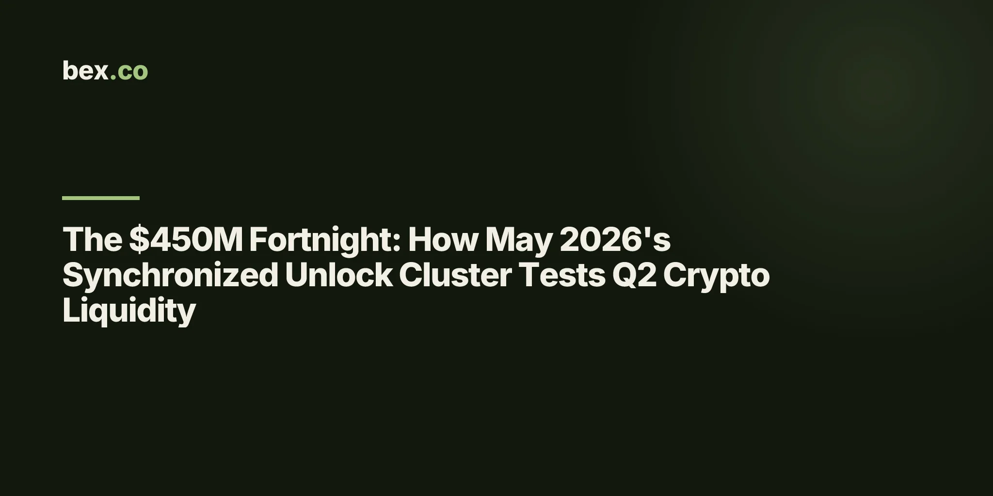 The $450M Fortnight: How May 2026's Synchronized Unlock Cluster Tests Q2 Crypto Liquidity