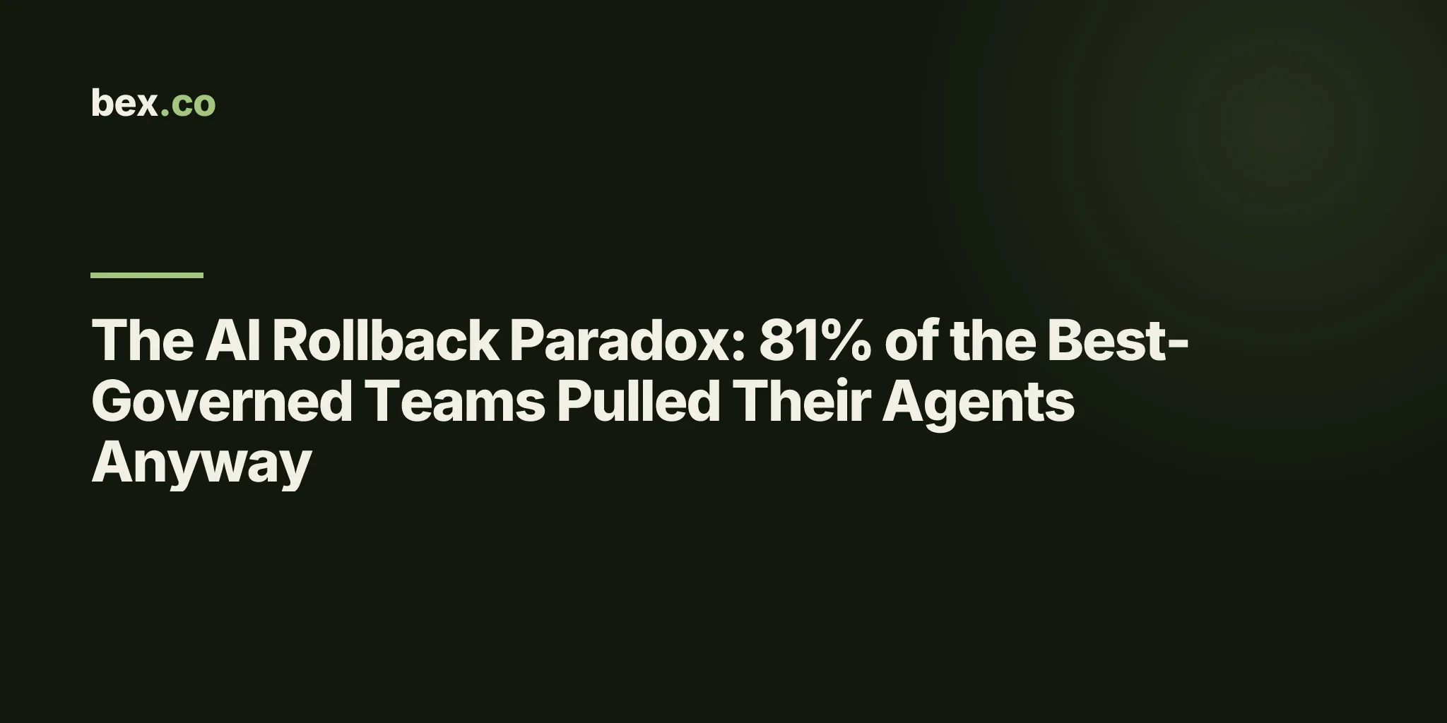 The AI Rollback Paradox: 81% of the Best-Governed Teams Pulled Their Agents Anyway