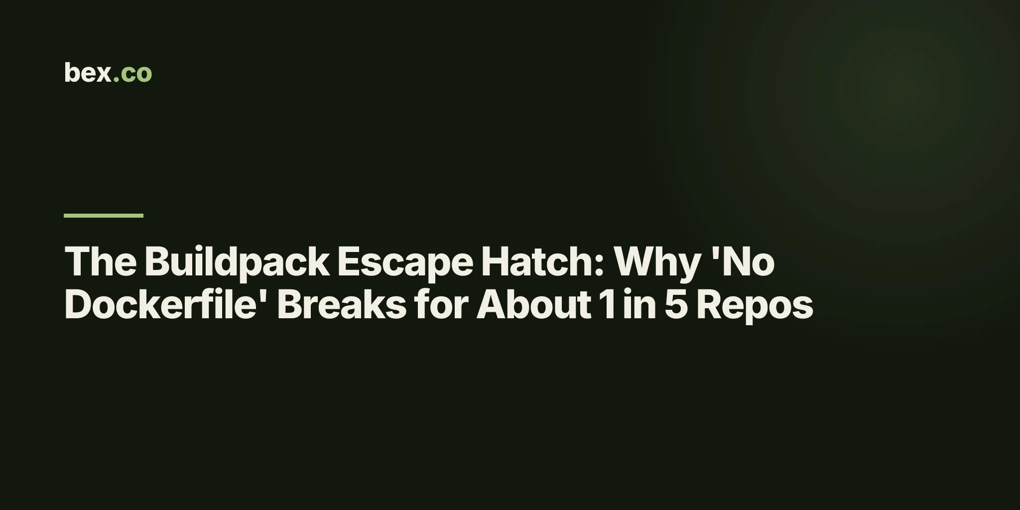 The Buildpack Escape Hatch: Why 'No Dockerfile' Breaks for About 1 in 5 Repos