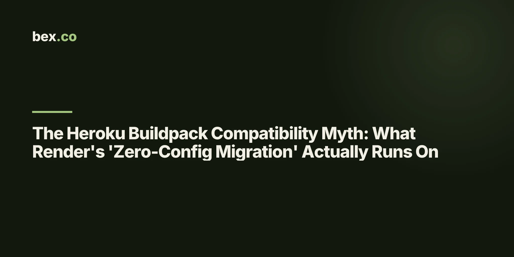 The Heroku Buildpack Compatibility Myth: What Render's 'Zero-Config Migration' Actually Runs On