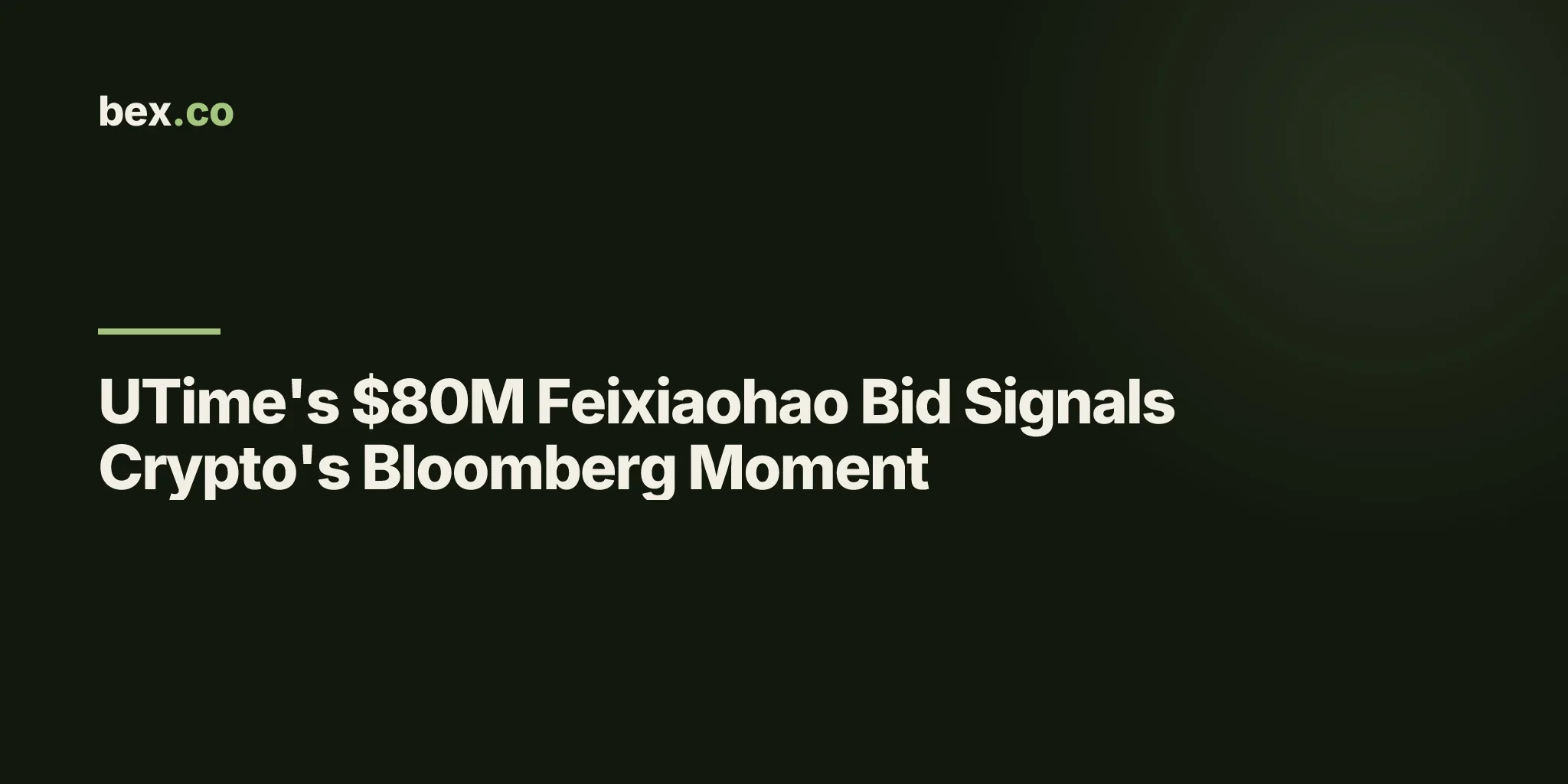 UTime's $80M Feixiaohao Bid Signals Crypto's Bloomberg Moment