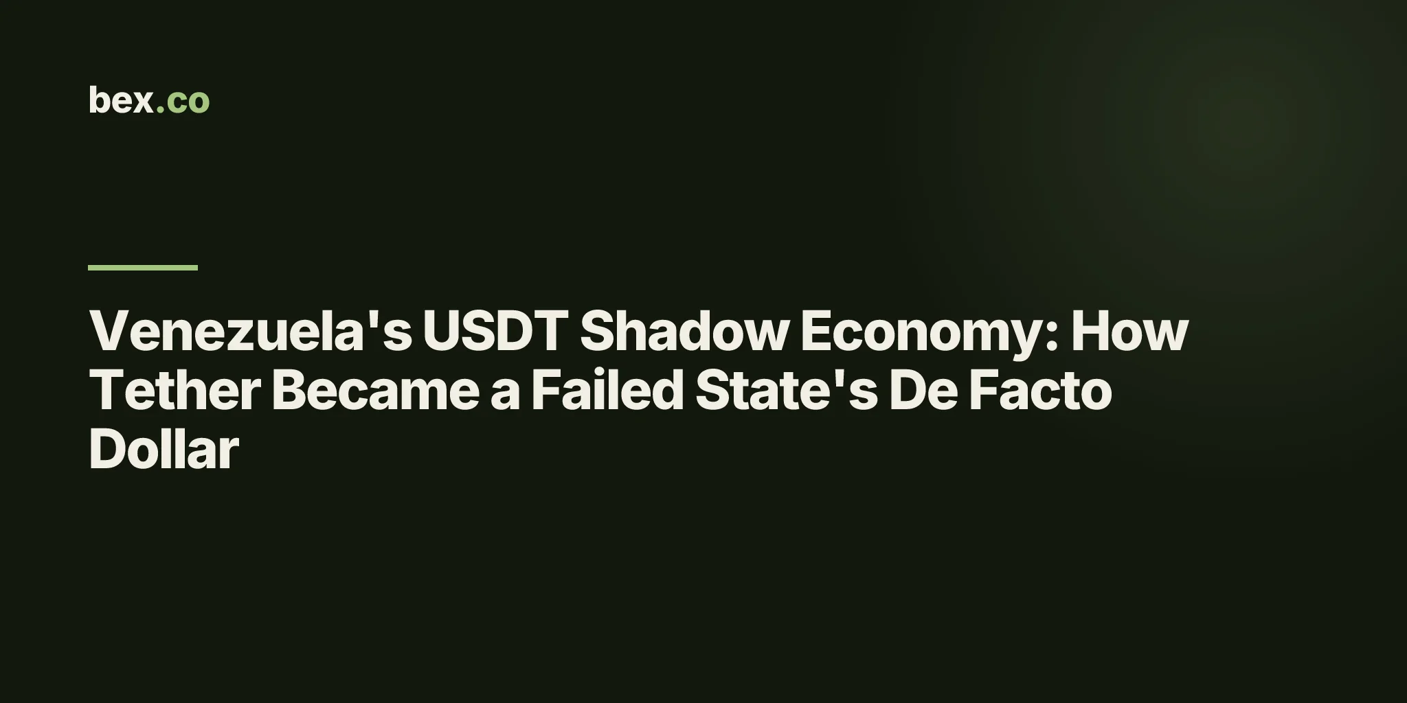 Venezuela's USDT Shadow Economy: How Tether Became a Failed State's De Facto Dollar
