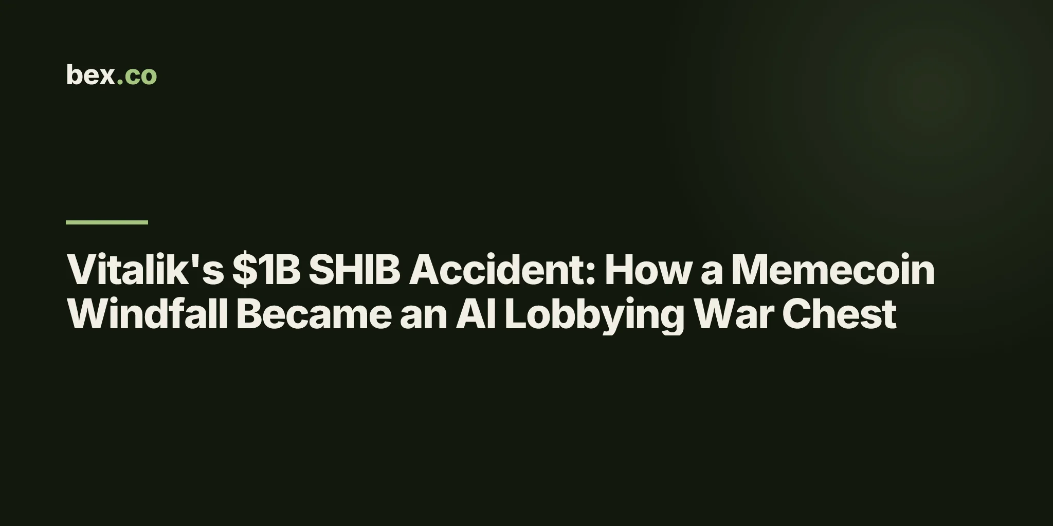 Vitalik's $1B SHIB Accident: How a Memecoin Windfall Became an AI Lobbying War Chest