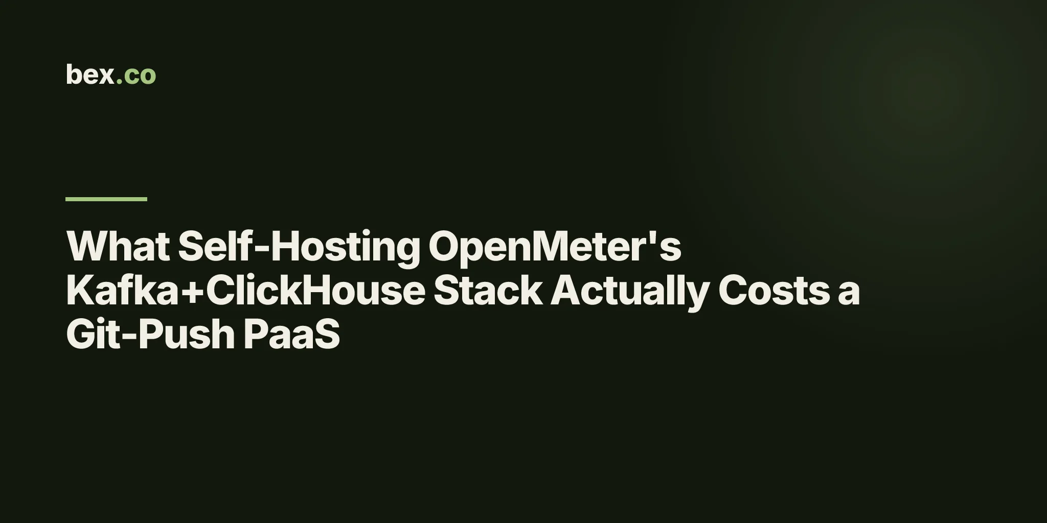What Self-Hosting OpenMeter's Kafka+ClickHouse Stack Actually Costs a Git-Push PaaS