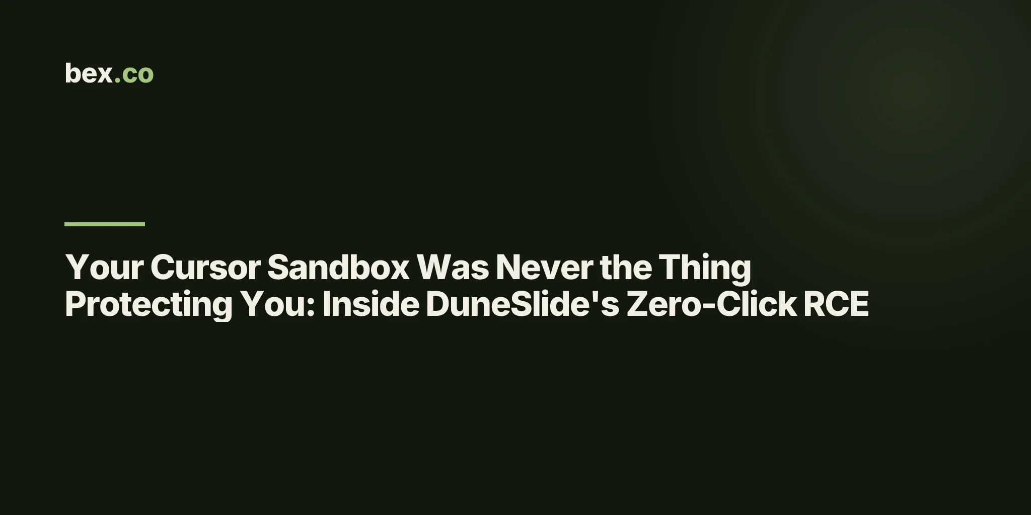 Your Cursor Sandbox Was Never the Thing Protecting You: Inside DuneSlide's Zero-Click RCE
