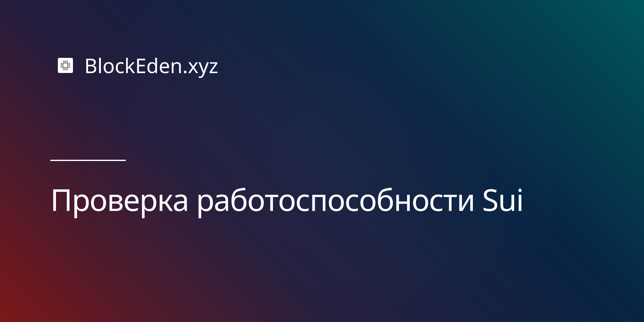 Проверка работоспособности Sui