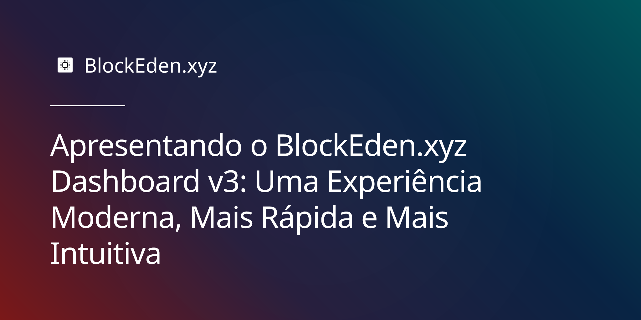 Apresentando o BlockEden.xyz Dashboard v3: Uma Experiência Moderna, Mais Rápida e Mais Intuitiva