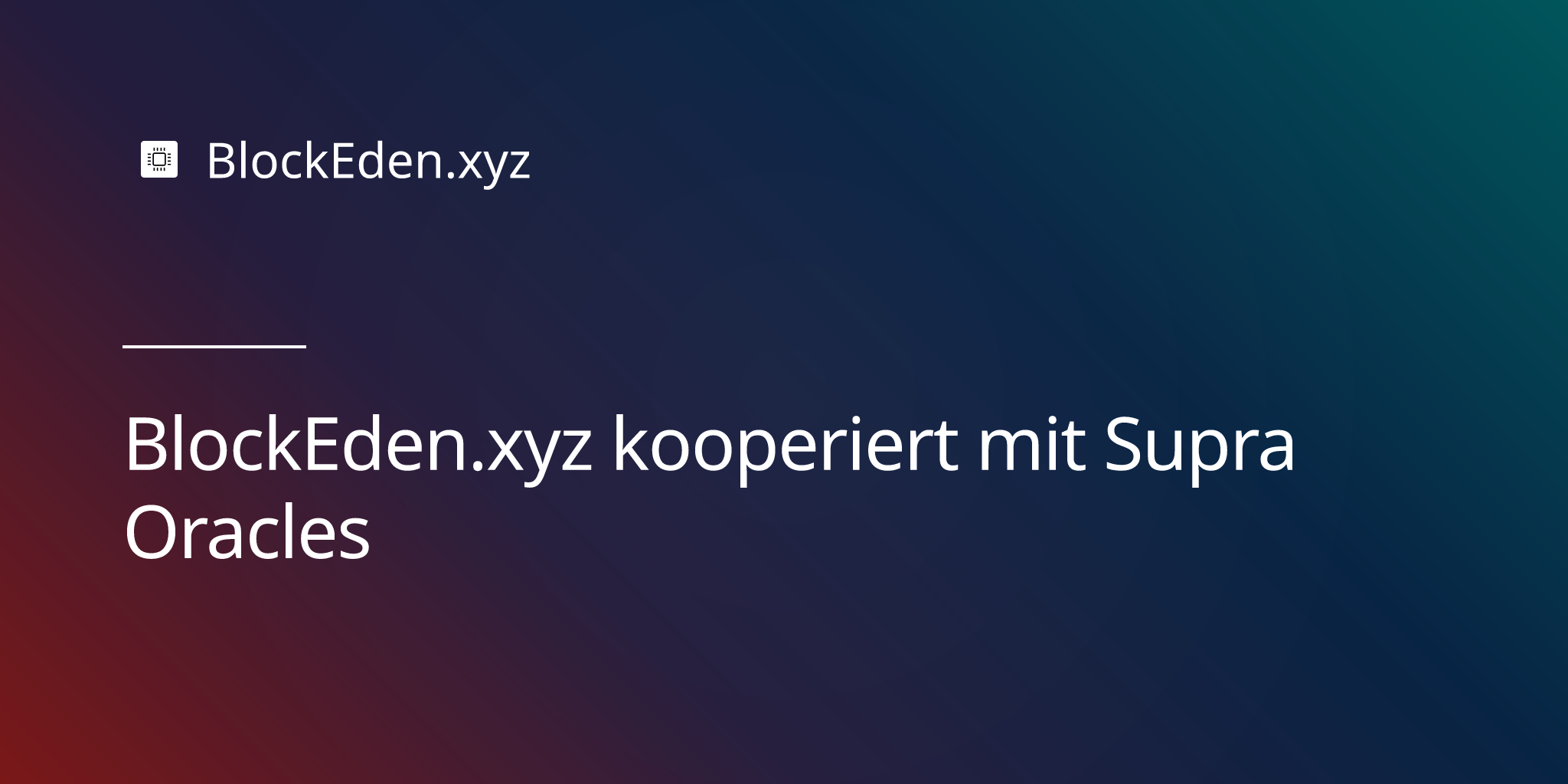 BlockEden.xyz kooperiert mit Supra Oracles