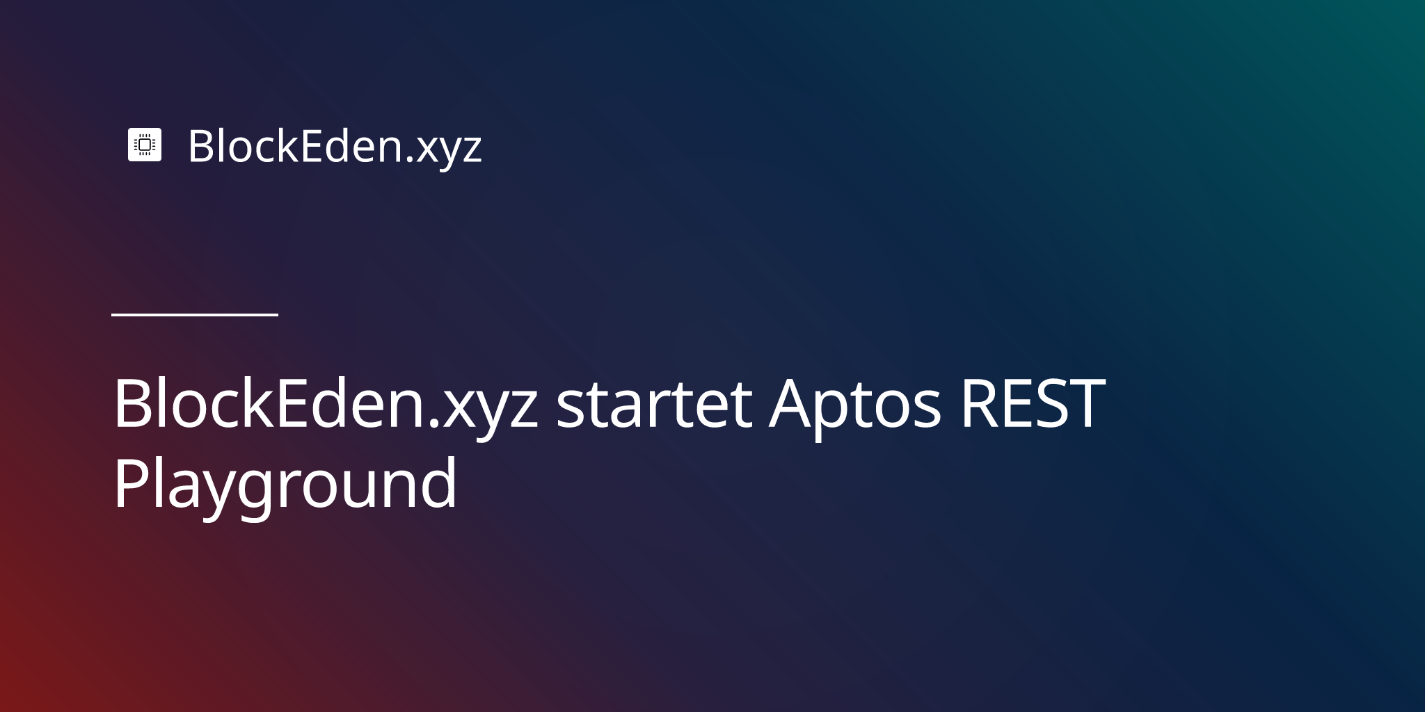 BlockEden.xyz startet Aptos REST Playground