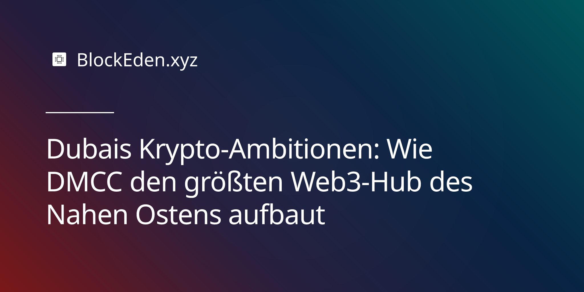 Dubais Krypto-Ambitionen