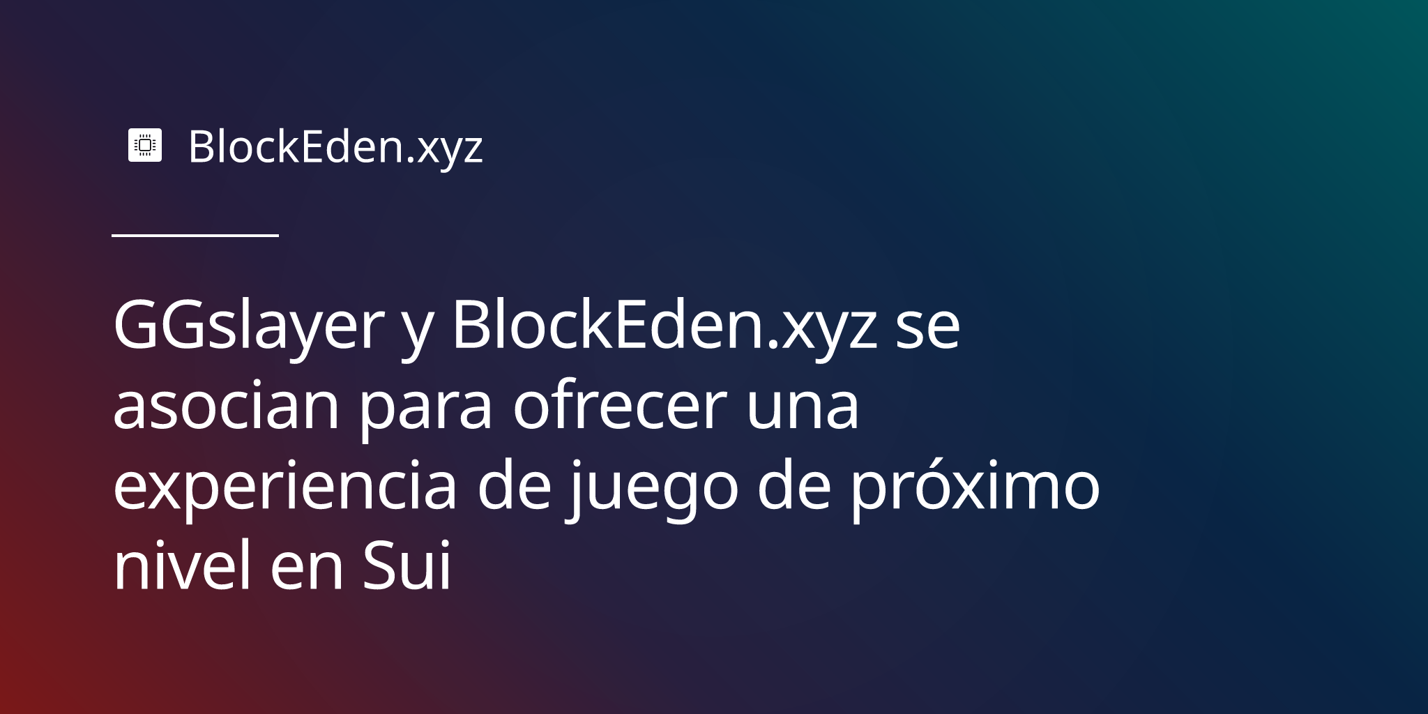 GGslayer y BlockEden.xyz se asocian para ofrecer una experiencia de juego de próximo nivel en Sui