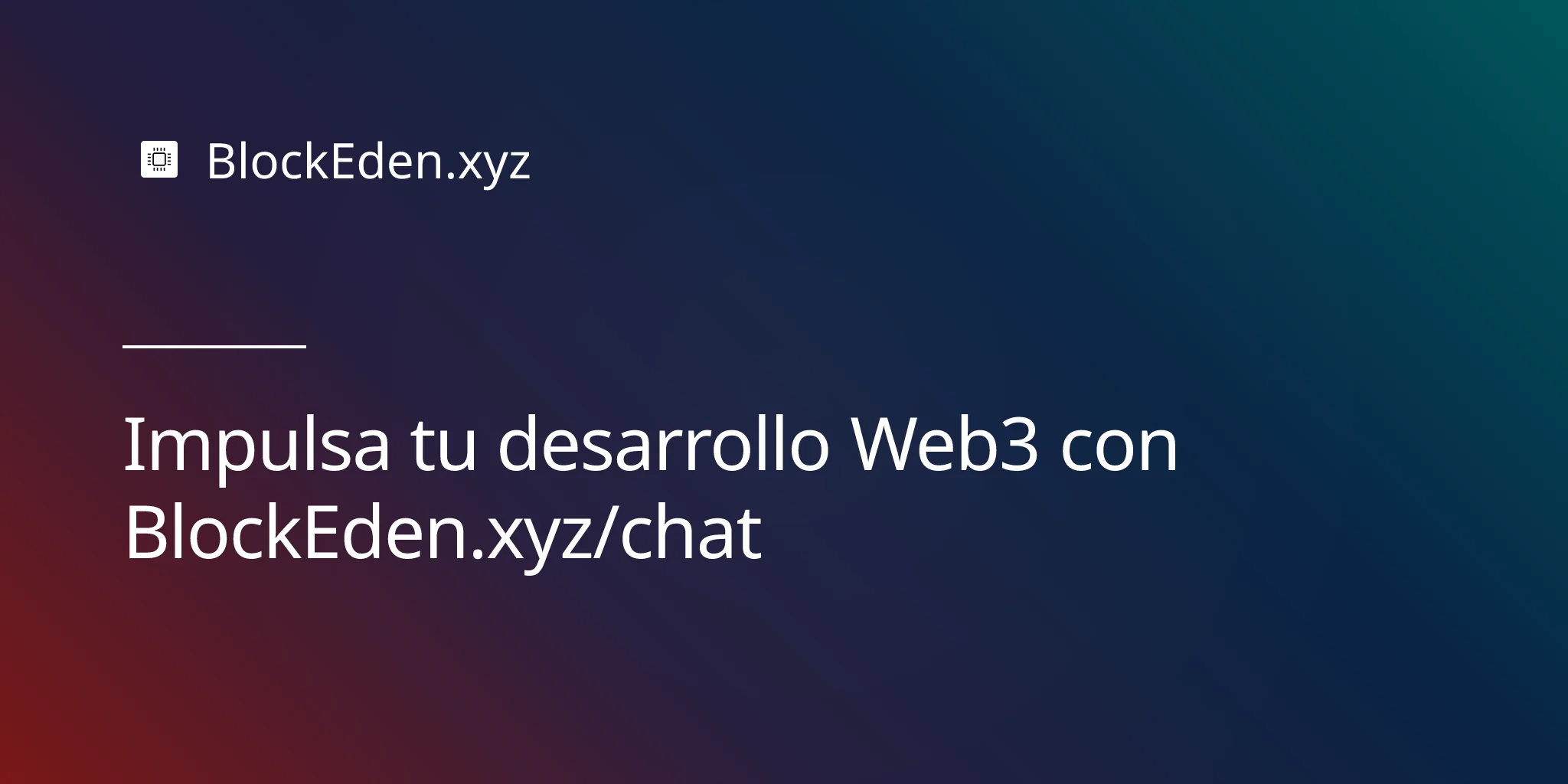 Impulsa tu desarrollo Web3 con BlockEden.xyz/chat