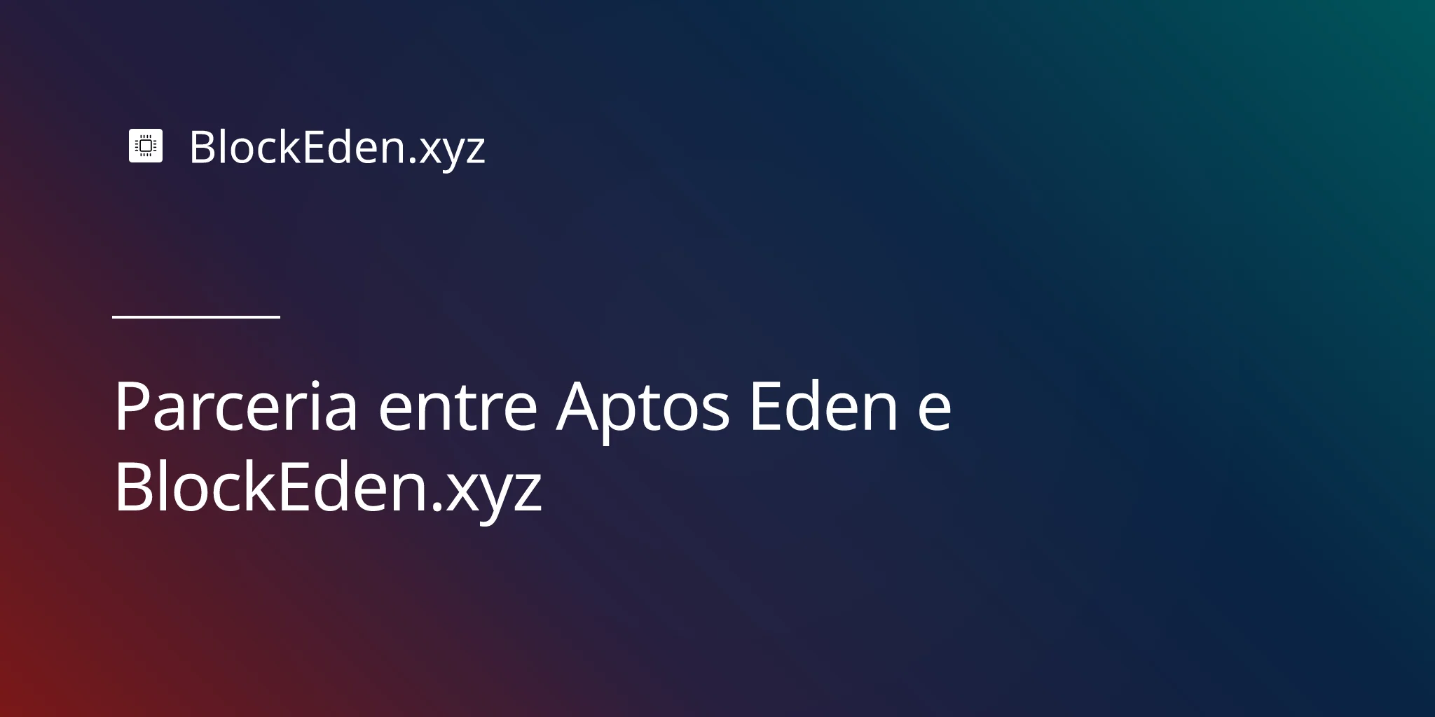 Parceria entre Aptos Eden e BlockEden.xyz