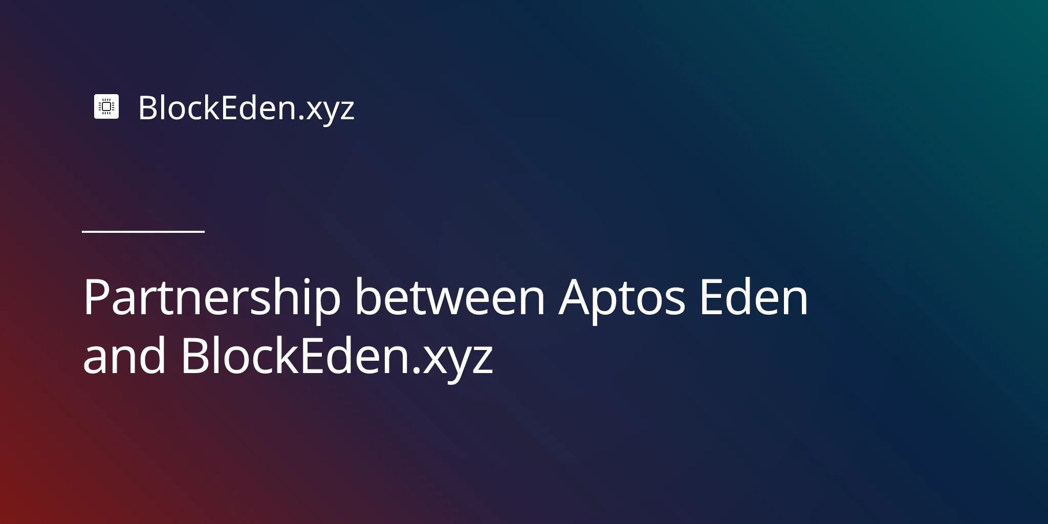 Partnership between Aptos Eden and BlockEden.xyz