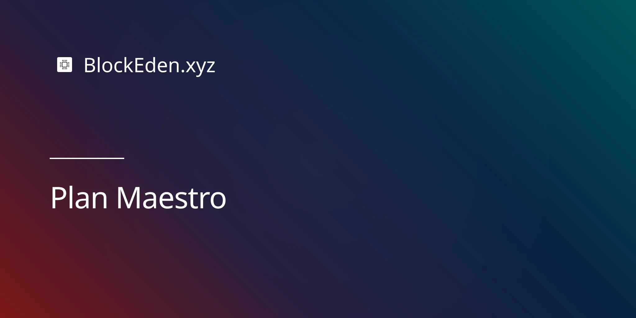 Plan Maestro